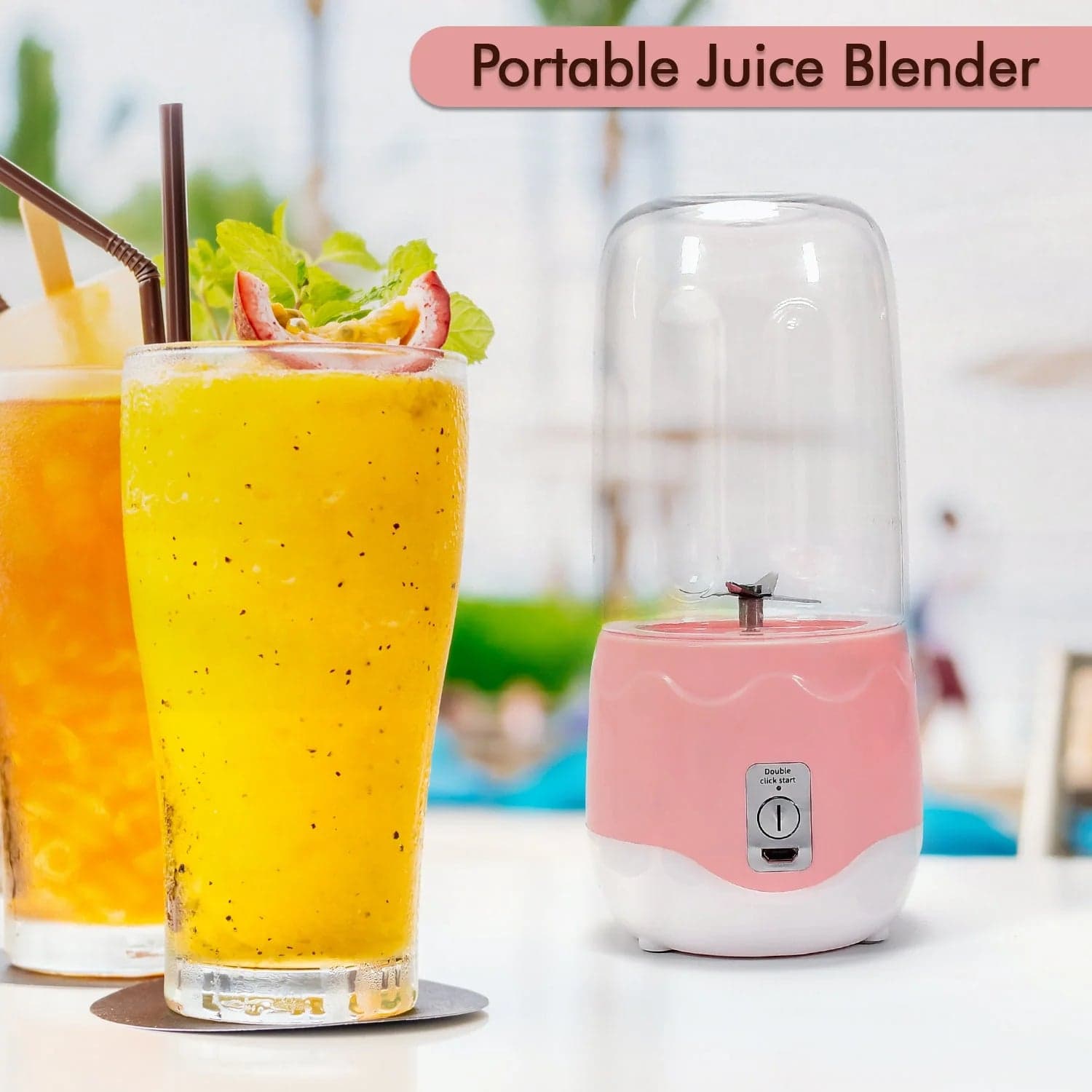 Portable Electric Usb Juice Maker 6 Blade Blender Grinder Mixer Personal Size thumbnail 4