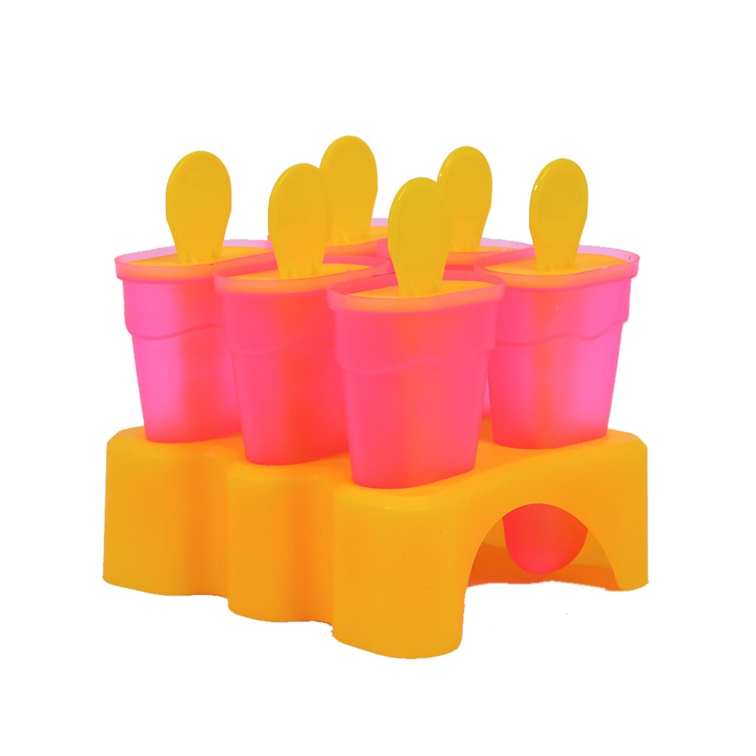 Kulfi Maker Moulds Set Plastic Homemade Kulfi Mould 6pcs Set For Freezer Use thumbnail 4