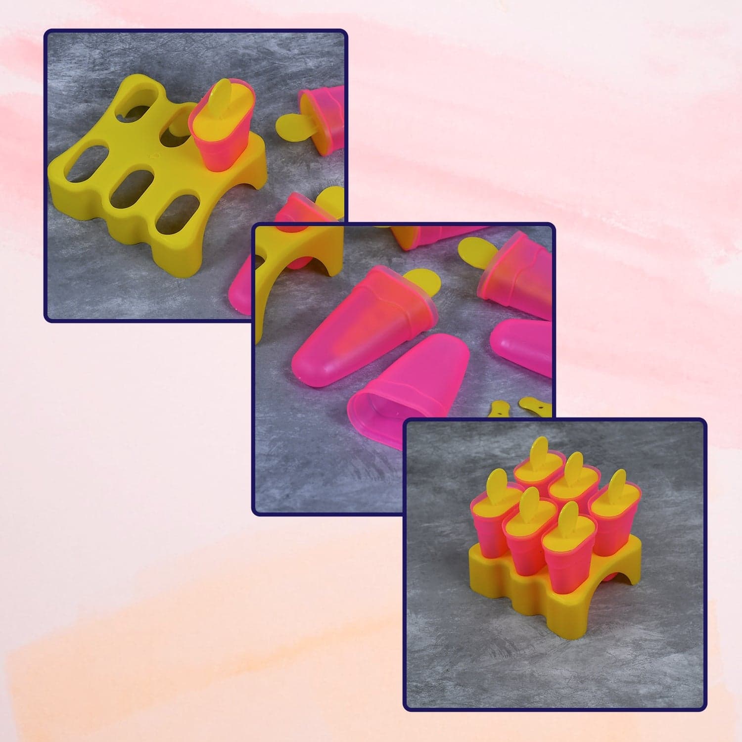 Kulfi Maker Moulds Set Plastic Homemade Kulfi Mould 6pcs Set For Freezer Use thumbnail 6