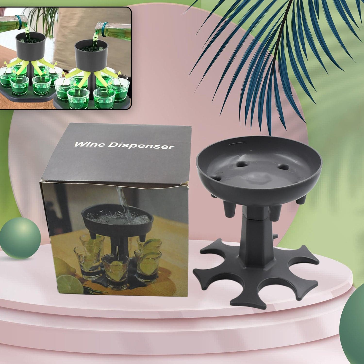 6 Shot Win Glass Dispensers And Tray, Drinking Games, Shot Glasses, Dispenser, Party Gifts, Shot Spout For Faster Start Of The Party thumbnail 1