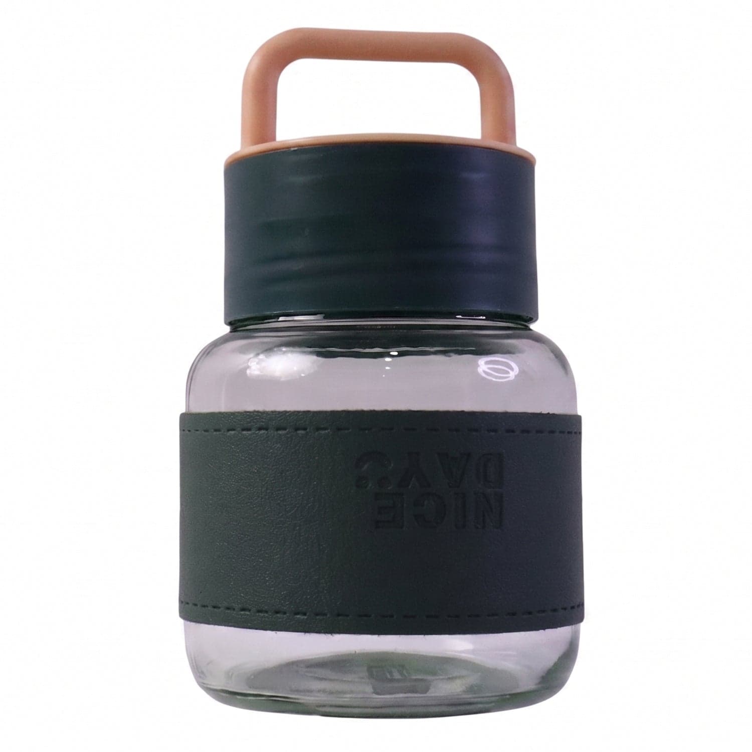 Glass Water Bottle the Stylish, Portable with Handle & Leather Sleeve thumbnail 5