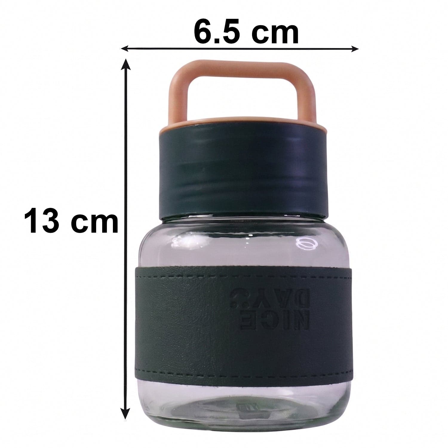 Glass Water Bottle the Stylish, Portable with Handle & Leather Sleeve thumbnail 6