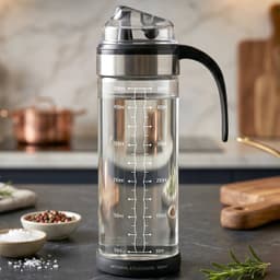 Glass Oil Dispenser Bottle the Leak-Proof, Auto Flip Lid & Handle
