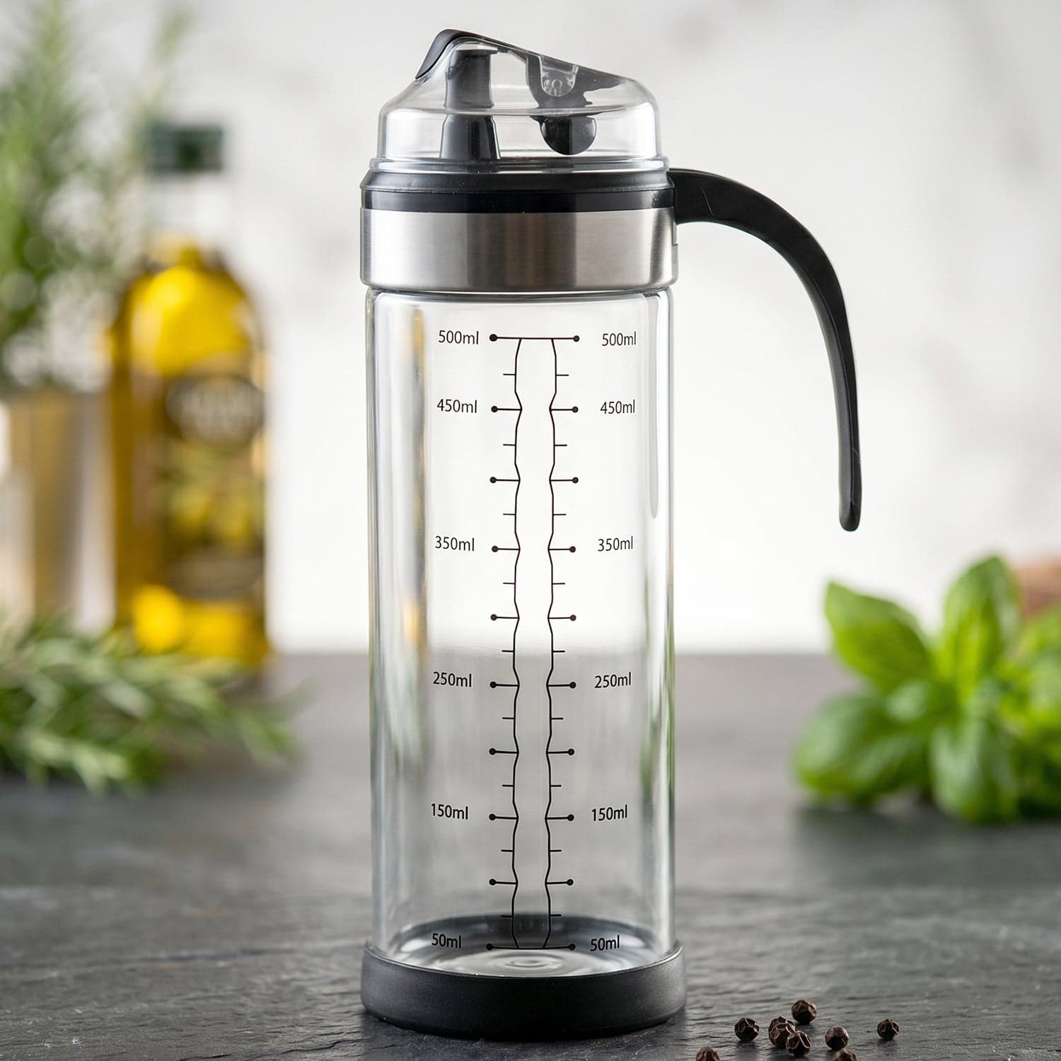 Glass Oil Dispenser Bottle the Leak-Proof, Auto Flip Lid & Handle thumbnail 4