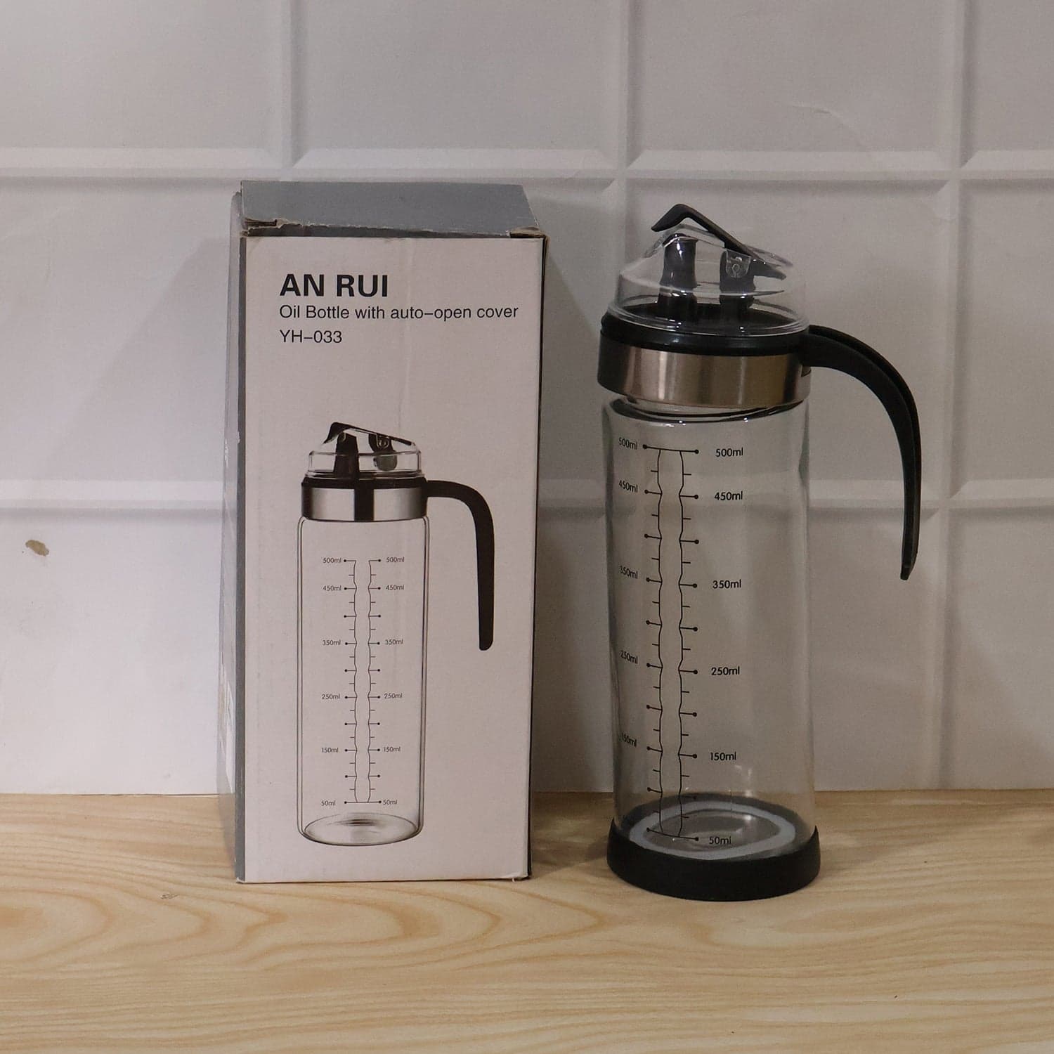 Glass Oil Dispenser Bottle the Leak-Proof, Auto Flip Lid & Handle thumbnail 9