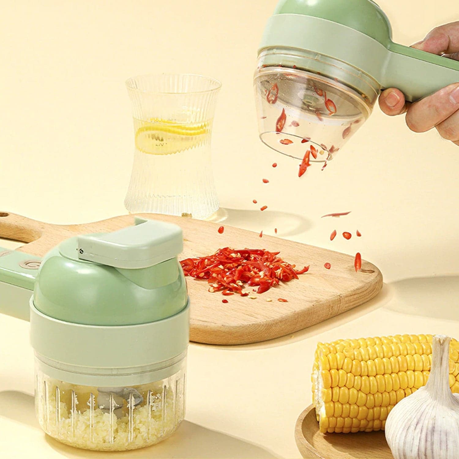 4 In 1 Handheld Electric Vegetable Cutter Set thumbnail 3
