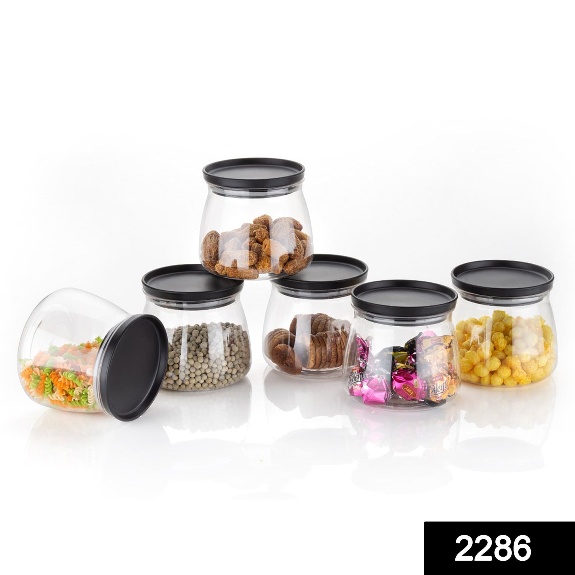Matka Shaped Jar with Air Tight & Leak Proof Lid (Multicolour) (Set of 6) (900Ml) thumbnail 2