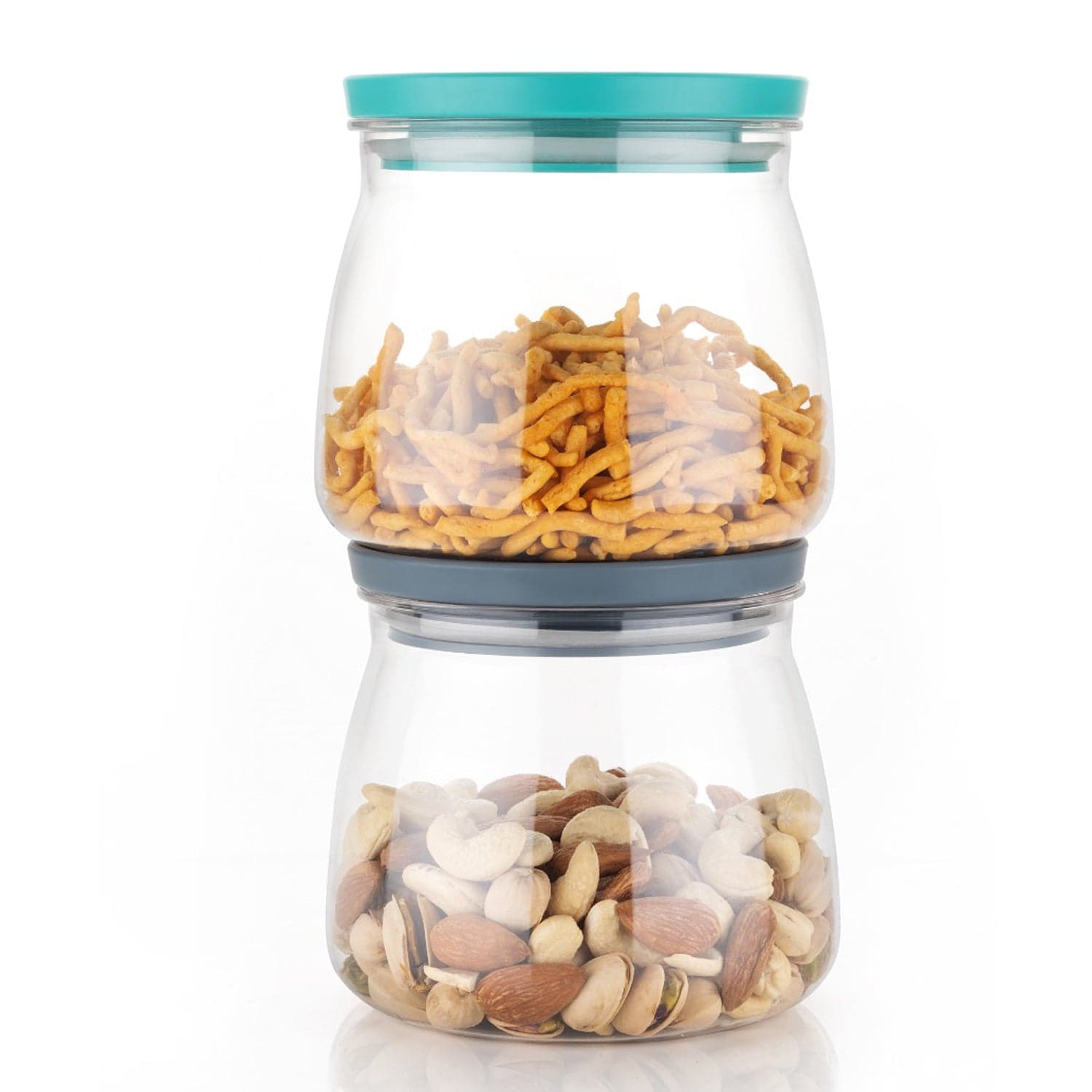 Matka Shaped Jar with Air Tight & Leak Proof Lid (Multicolour) (Set of 6) (900Ml) thumbnail 5