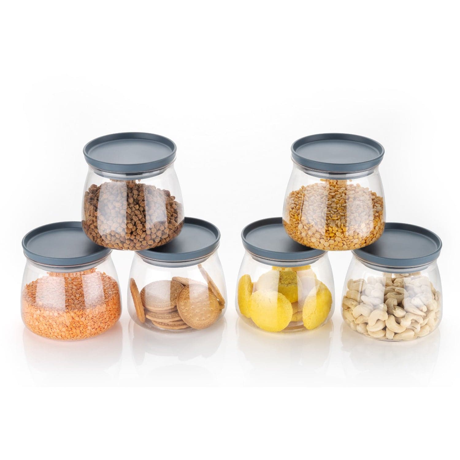 Matka Shaped Jar with Air Tight & Leak Proof Lid (Multicolour) (Set of 6) (900Ml) thumbnail 6