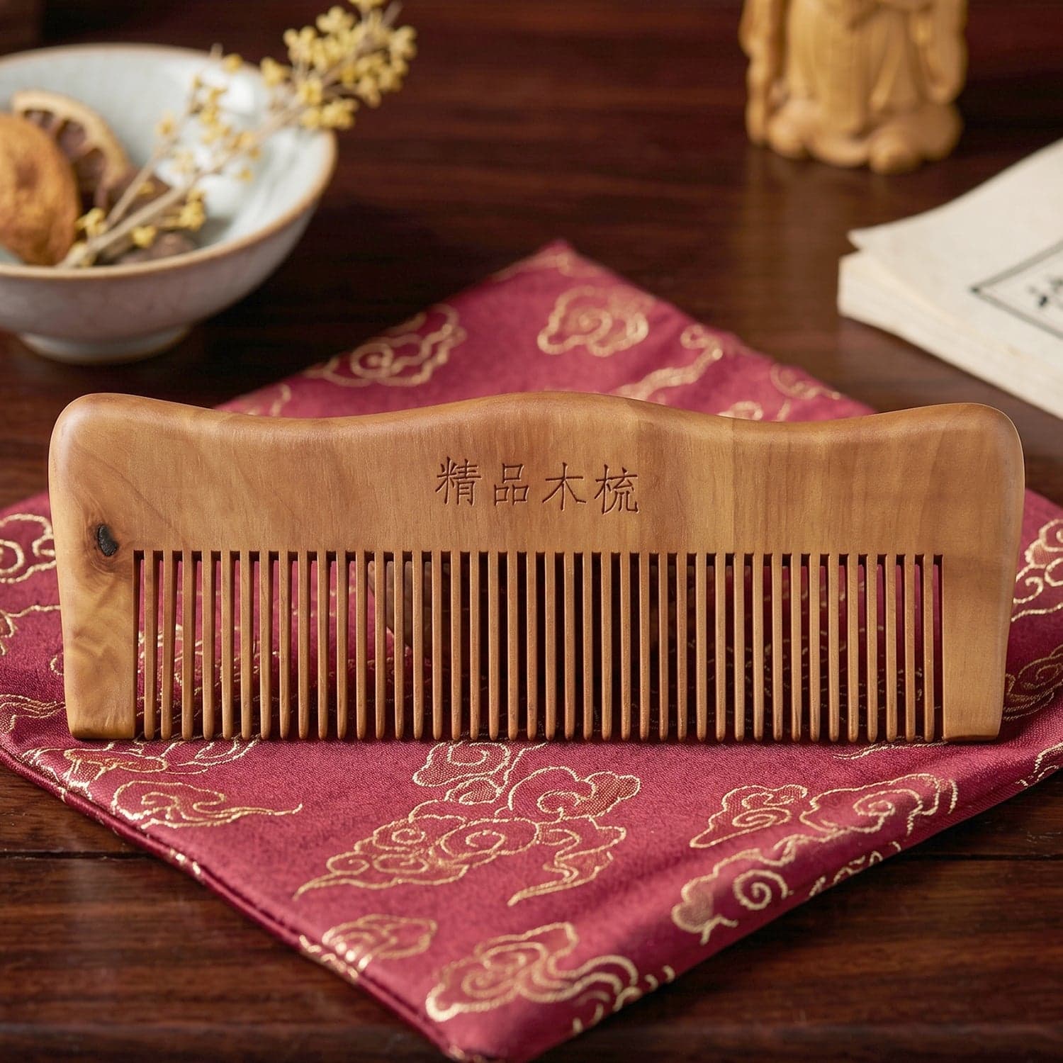 Natural Wooden Hair Comb the Anti Static for Silky, Tangle-Free Hair thumbnail 4