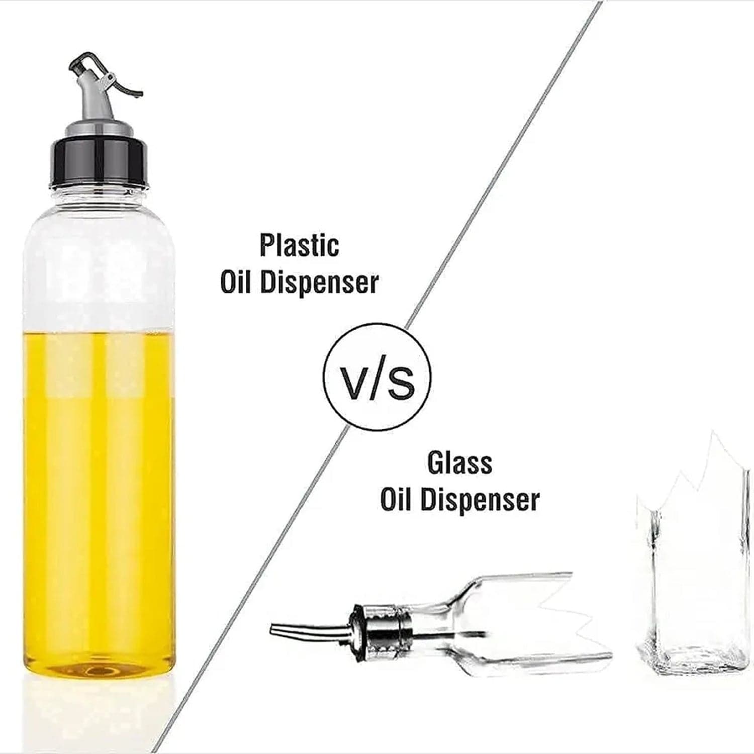 1ltr Plastic Oil Dispenser With Lid - Clear, Drip Free Spout, Controlled Use. thumbnail 8