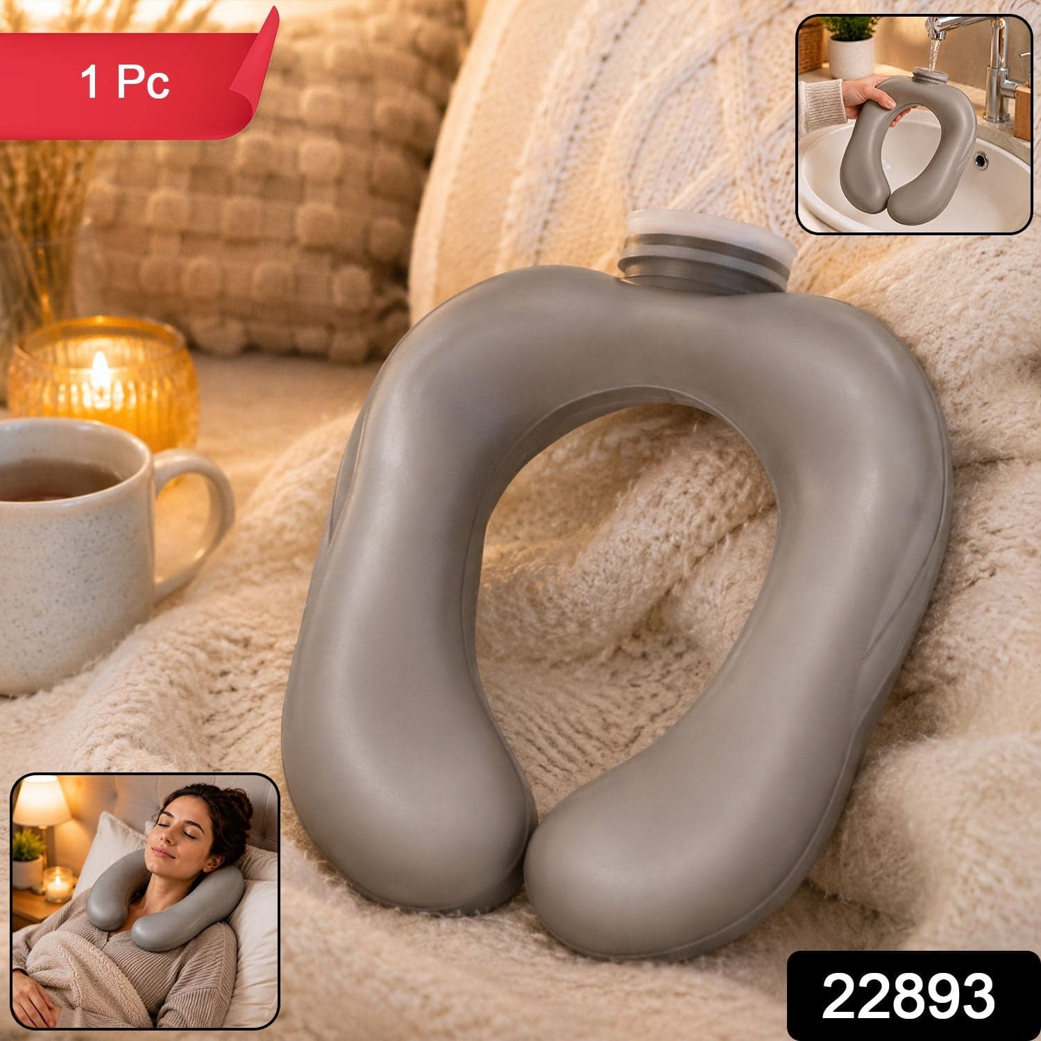 U Shape Hot Water Bottle the Neck & Shoulder Pain Relief & Warmth thumbnail 2