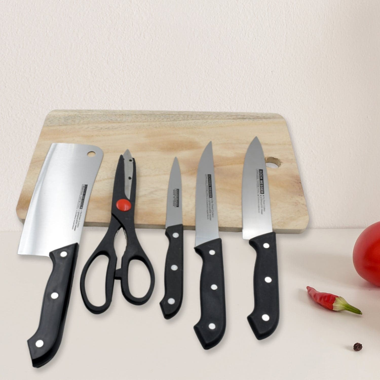 Stainless Steel 6 Piece Kitchen Knife Knives Set For Home Restaurant thumbnail 1