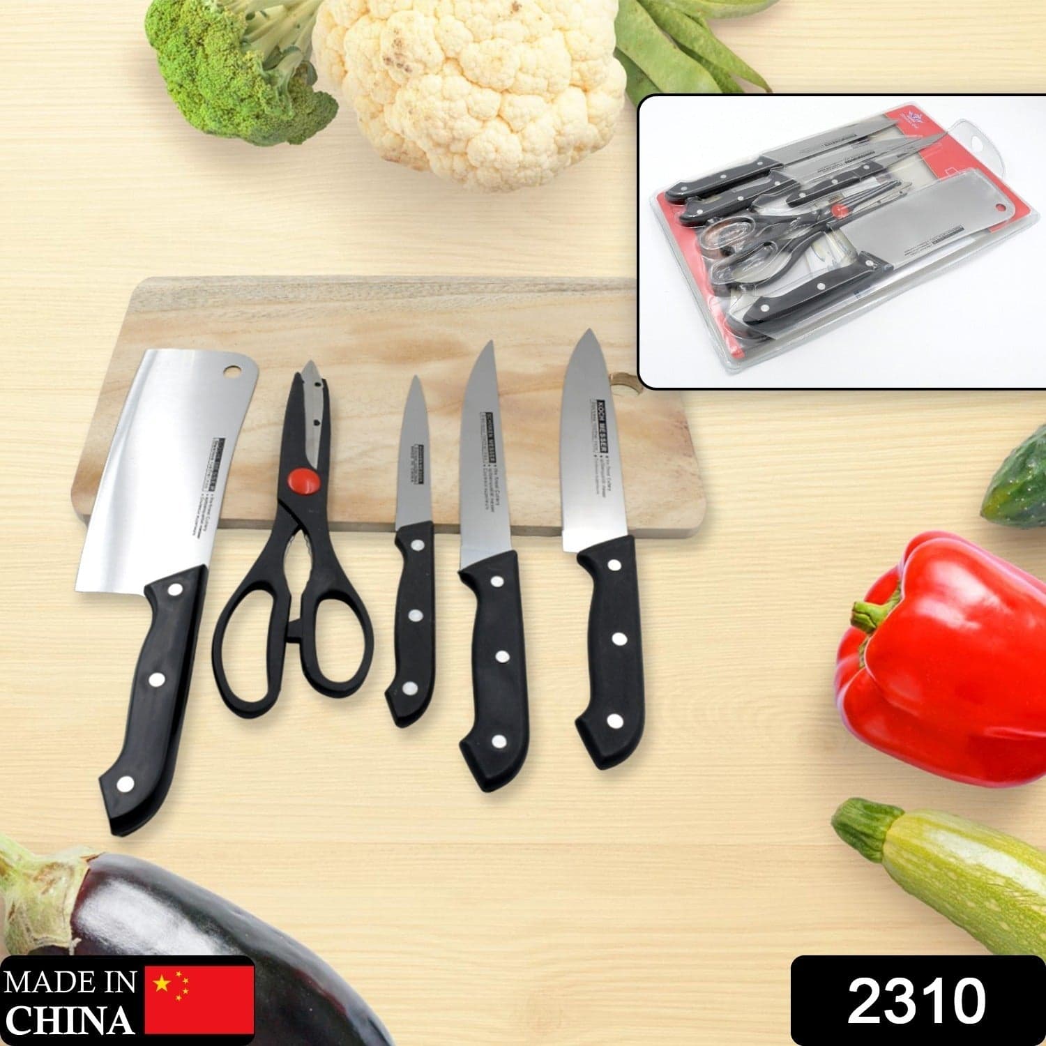Stainless Steel 6 Piece Kitchen Knife Knives Set For Home Restaurant thumbnail 2
