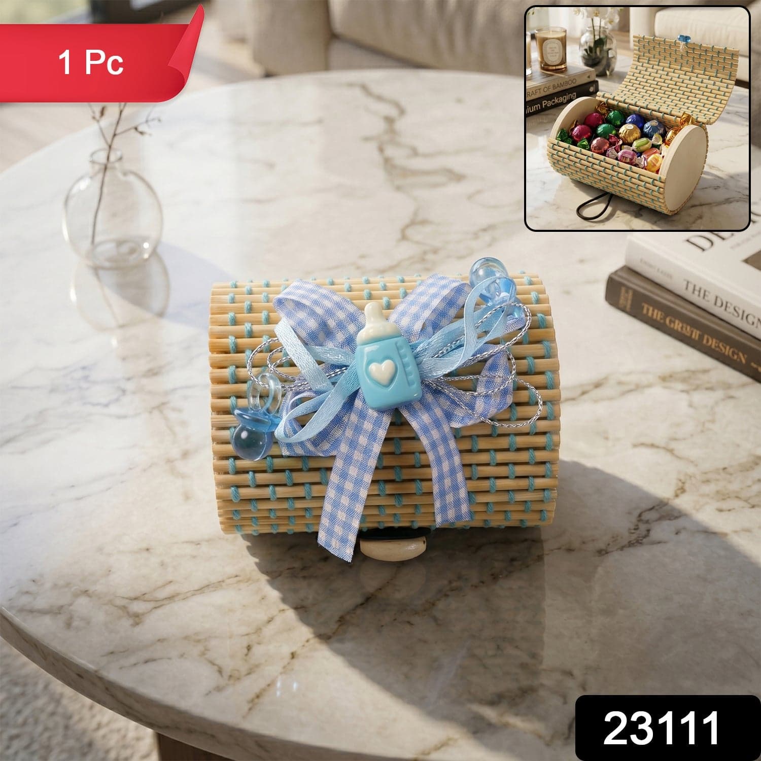 Mini Bamboo Gift Box the Elegant Favor & Treat Container thumbnail 2