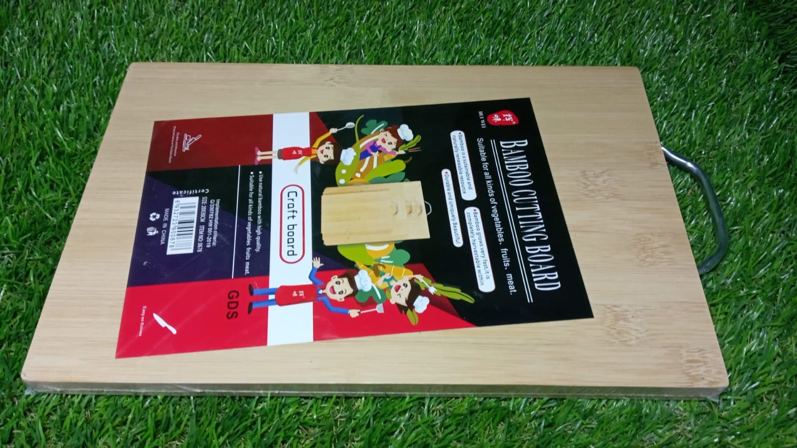 Thick Wooden Bamboo Kitchen Chopping Cutting Slicing Board with Holder for Fruits Vegetables Meat thumbnail 10