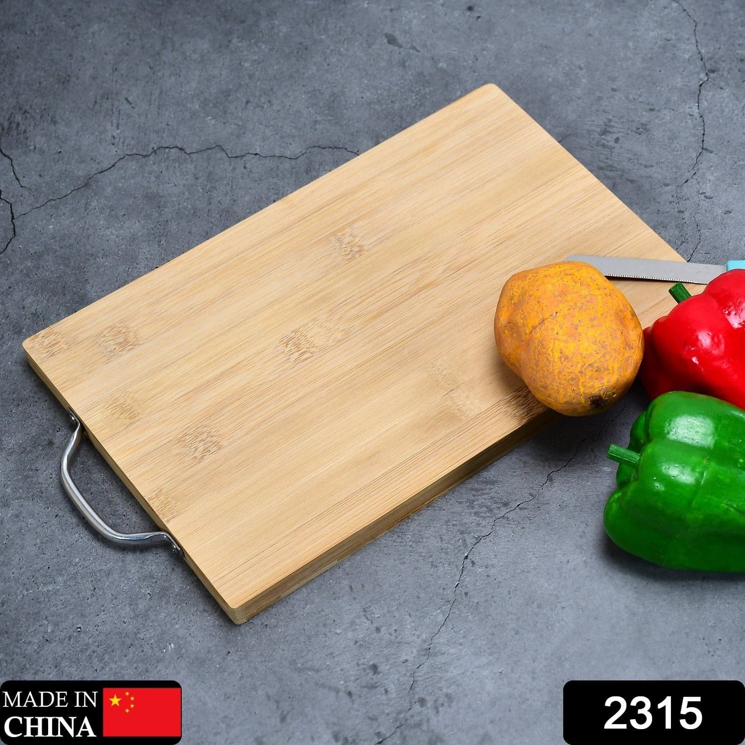 Thick Wooden Bamboo Kitchen Chopping Cutting Slicing Board with Holder for Fruits Vegetables Meat thumbnail 2