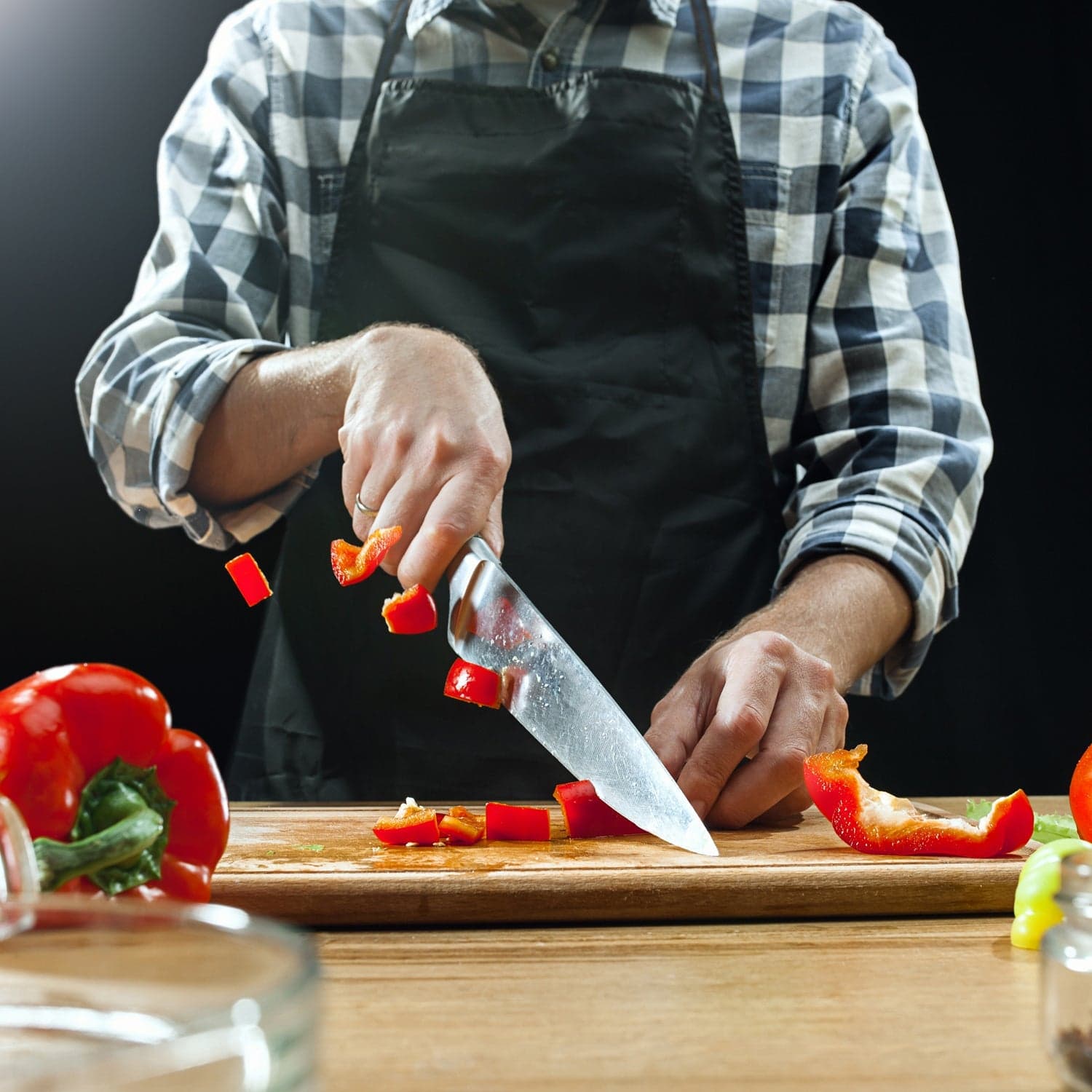 Thick Wooden Bamboo Kitchen Chopping Cutting Slicing Board with Holder for Fruits Vegetables Meat thumbnail 3