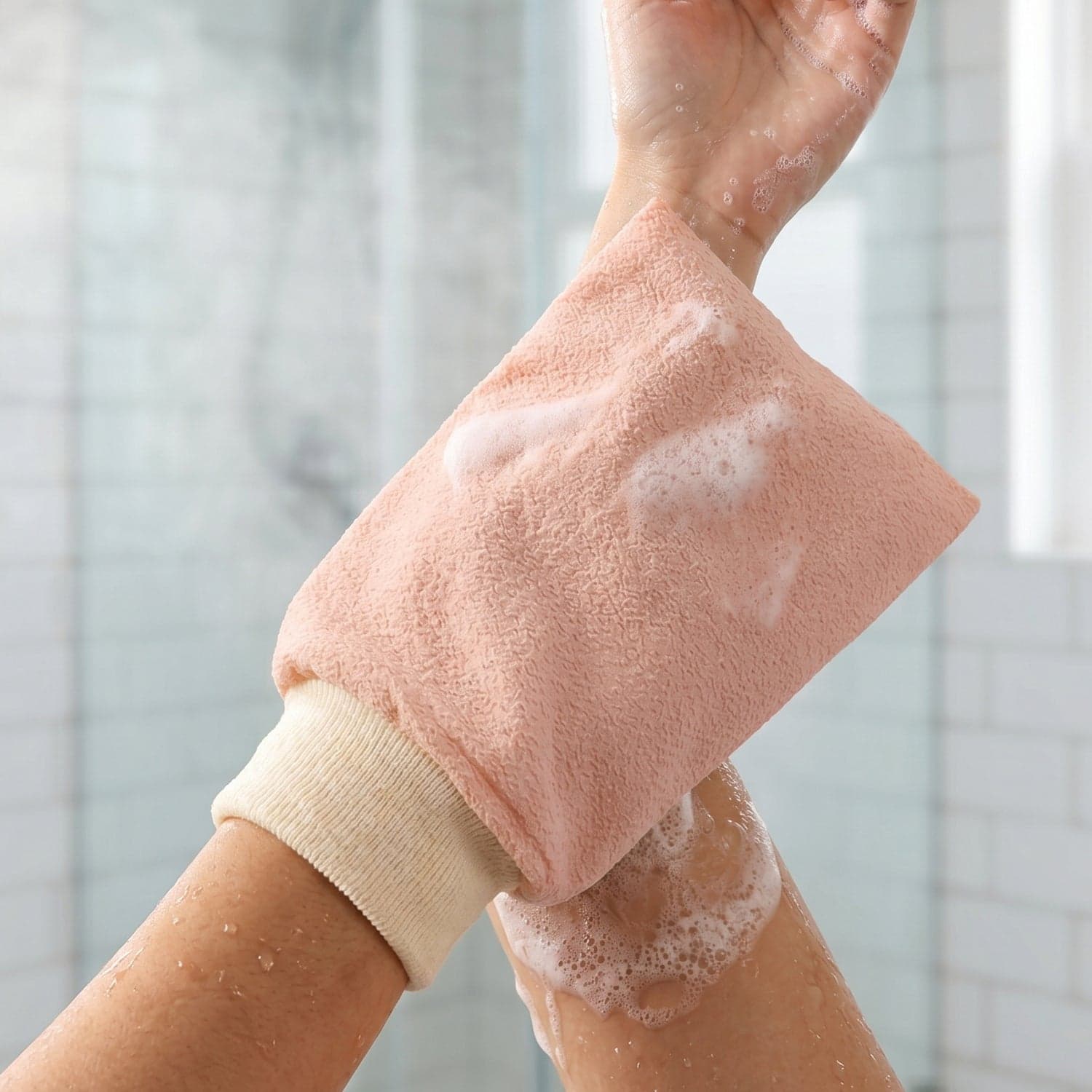Soft Exfoliating Bath Scrub Glove the Gentle Skin Renewal Tool thumbnail 4