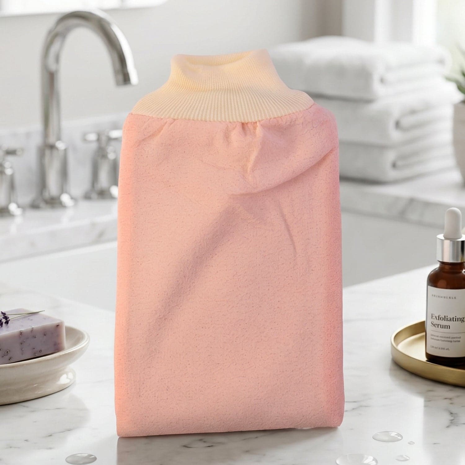 Soft Exfoliating Bath Scrub Glove the Gentle Skin Renewal Tool thumbnail 7