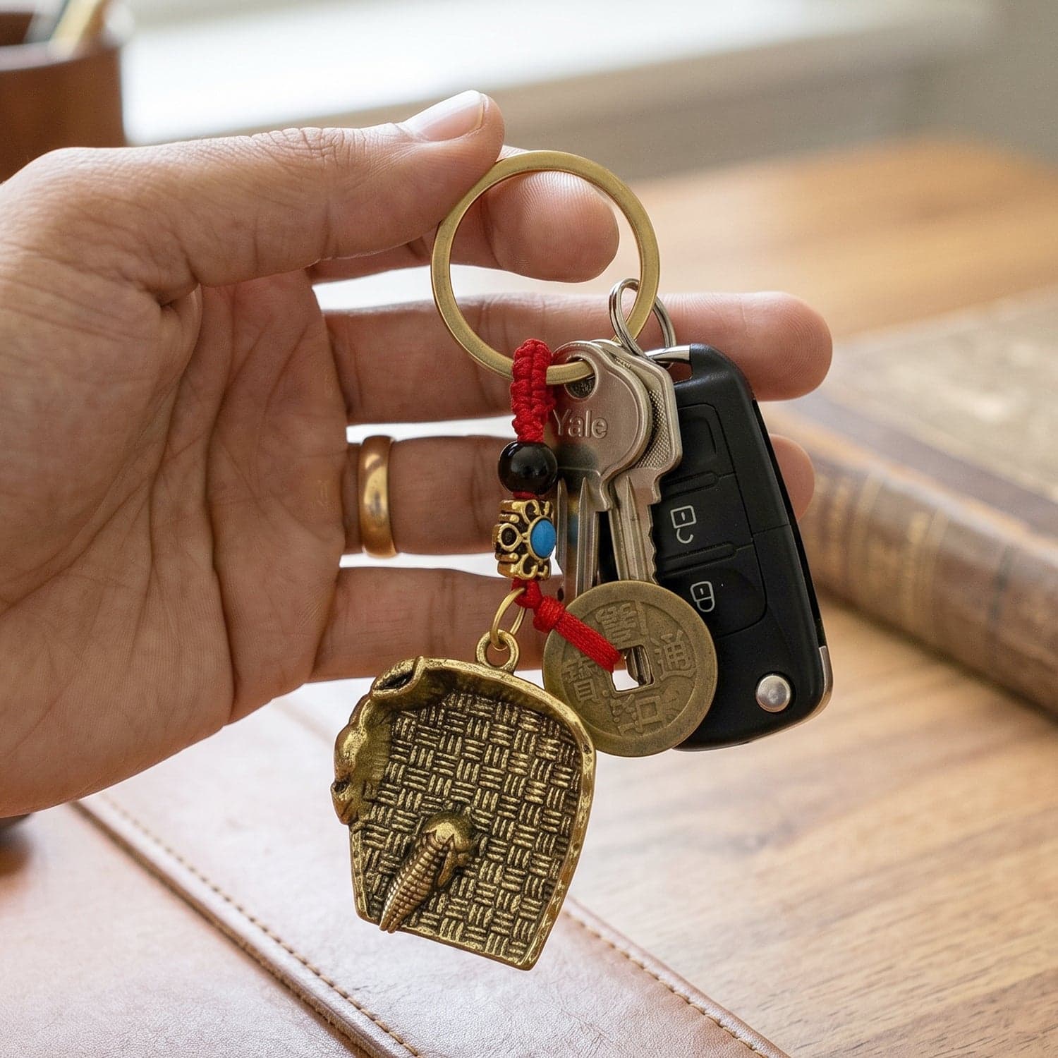 Feng Shui Lucky Coin Keychain the Prosperity and Good Fortune thumbnail 8