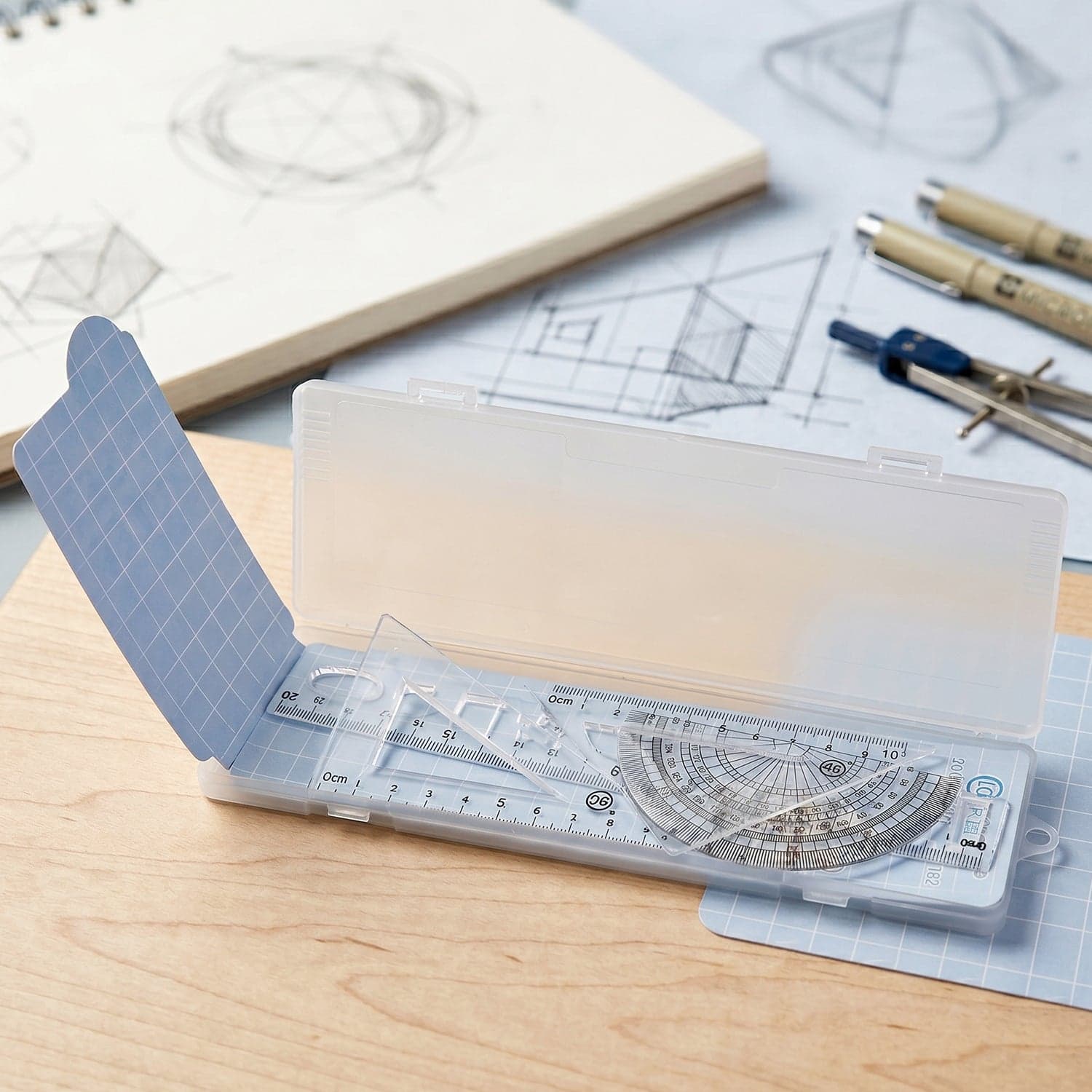 Student Geometry Ruler Set the Accurate 20cm Drawing Tools thumbnail 3
