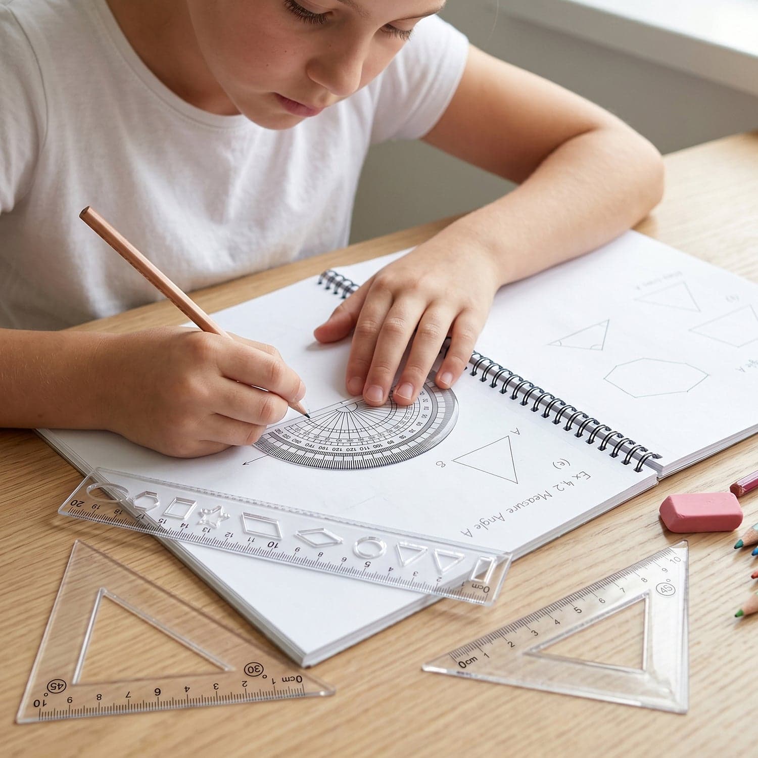 Student Geometry Ruler Set the Accurate 20cm Drawing Tools thumbnail 8