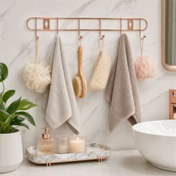 Wall Mounted Hook Rack the Space Saving & Stylish Rose Gold Finish