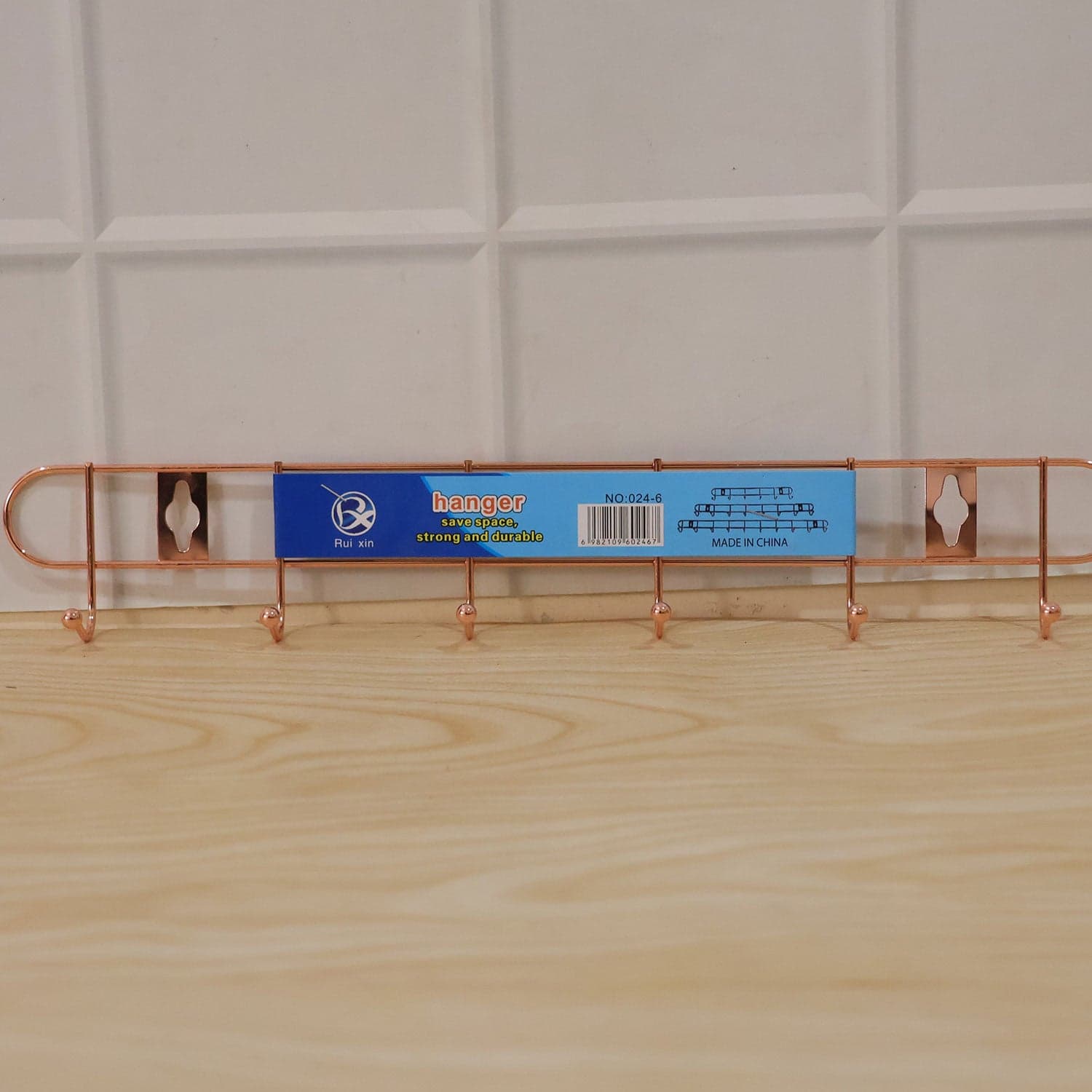 Wall Mounted Hook Rack the Space Saving & Stylish Rose Gold Finish thumbnail 8