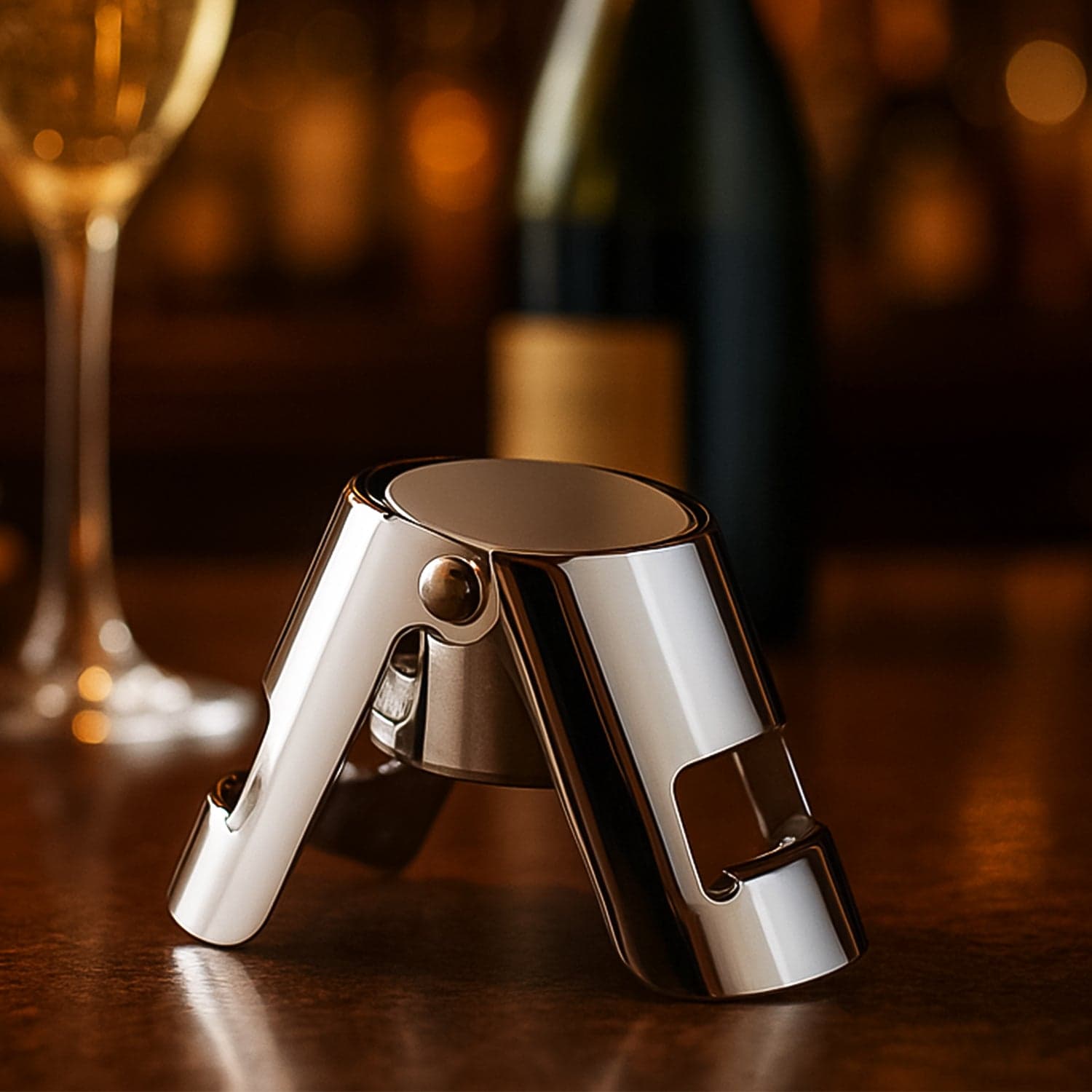 Stainless Steel Sealed Sparkling Champagne Bottle Stopper Big size thumbnail 1