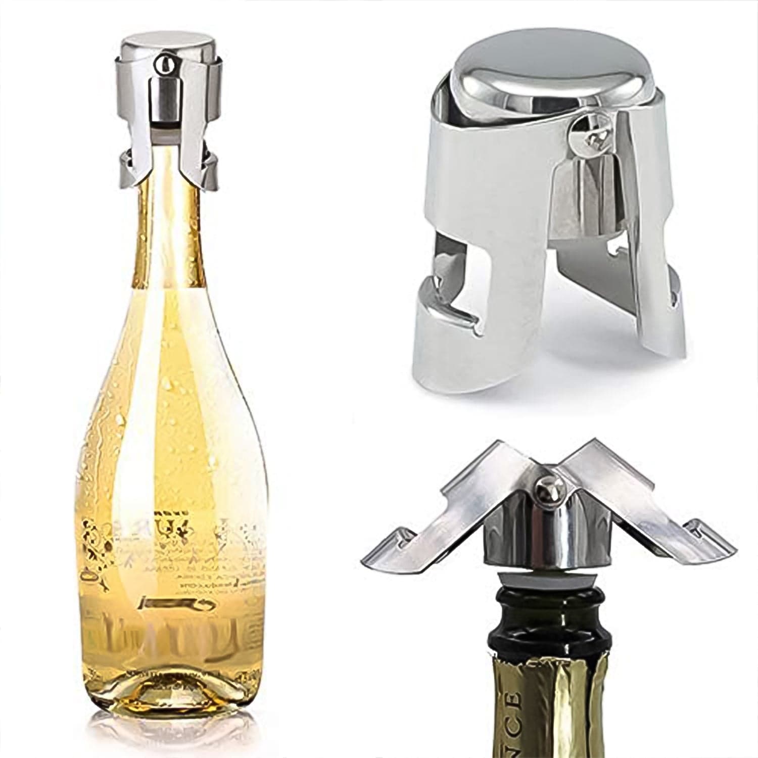 Stainless Steel Sealed Sparkling Champagne Bottle Stopper Big size thumbnail 4