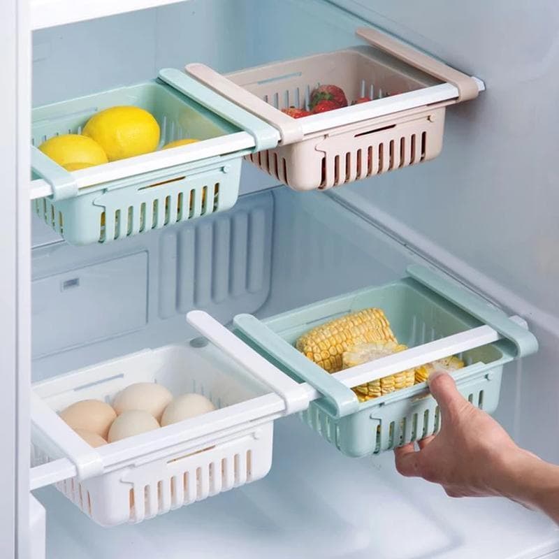 Expandable Adjustable Multipurpose Fridge Storage Basket ( 1 pcs ) thumbnail 6