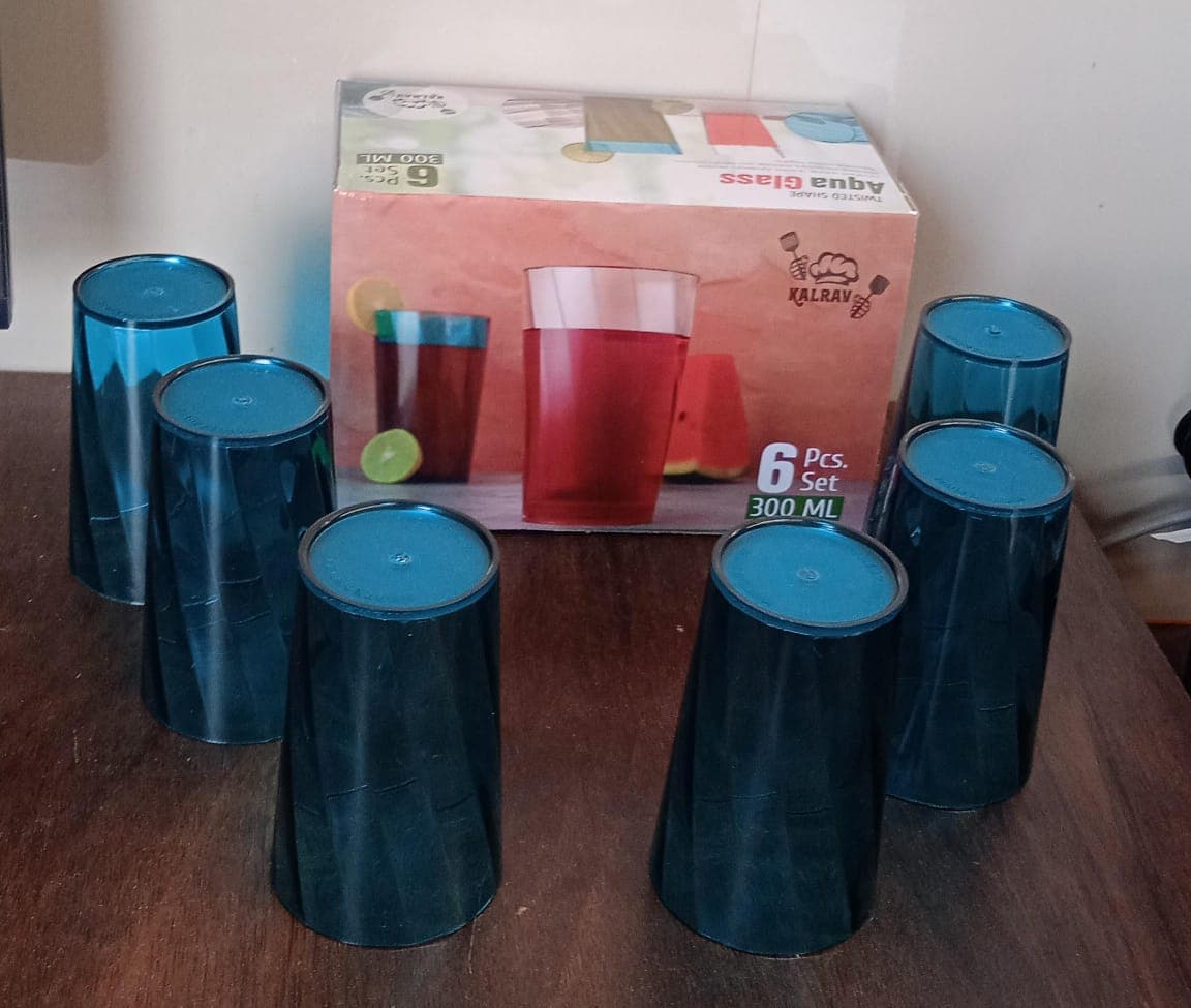 Premium 300ml Transparent Glass Set for Water, Juice & Cocktails (Set of 6) thumbnail 8