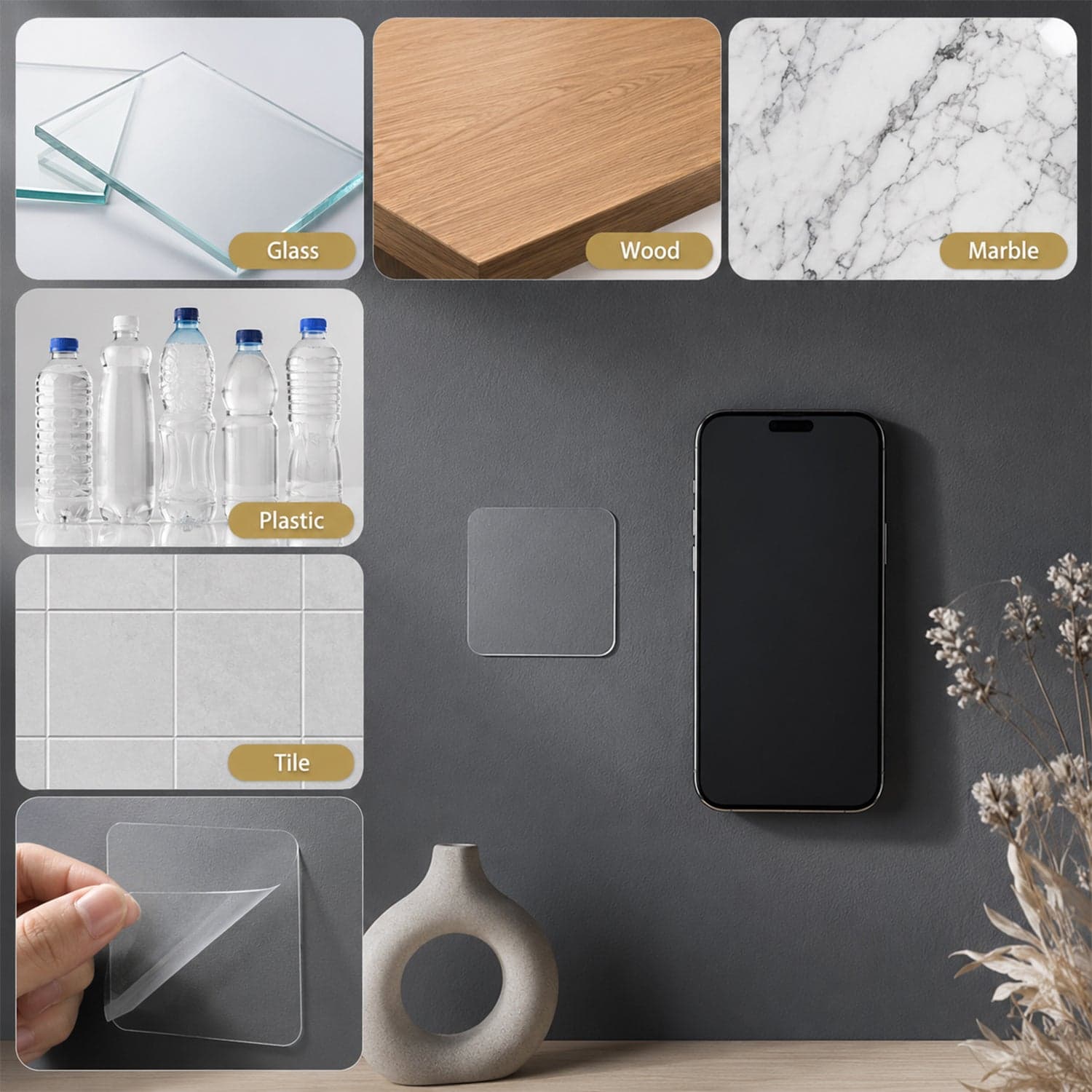 Reusable Nano Adhesive Gel Pad the Strong & Washable Surface Holder thumbnail 7