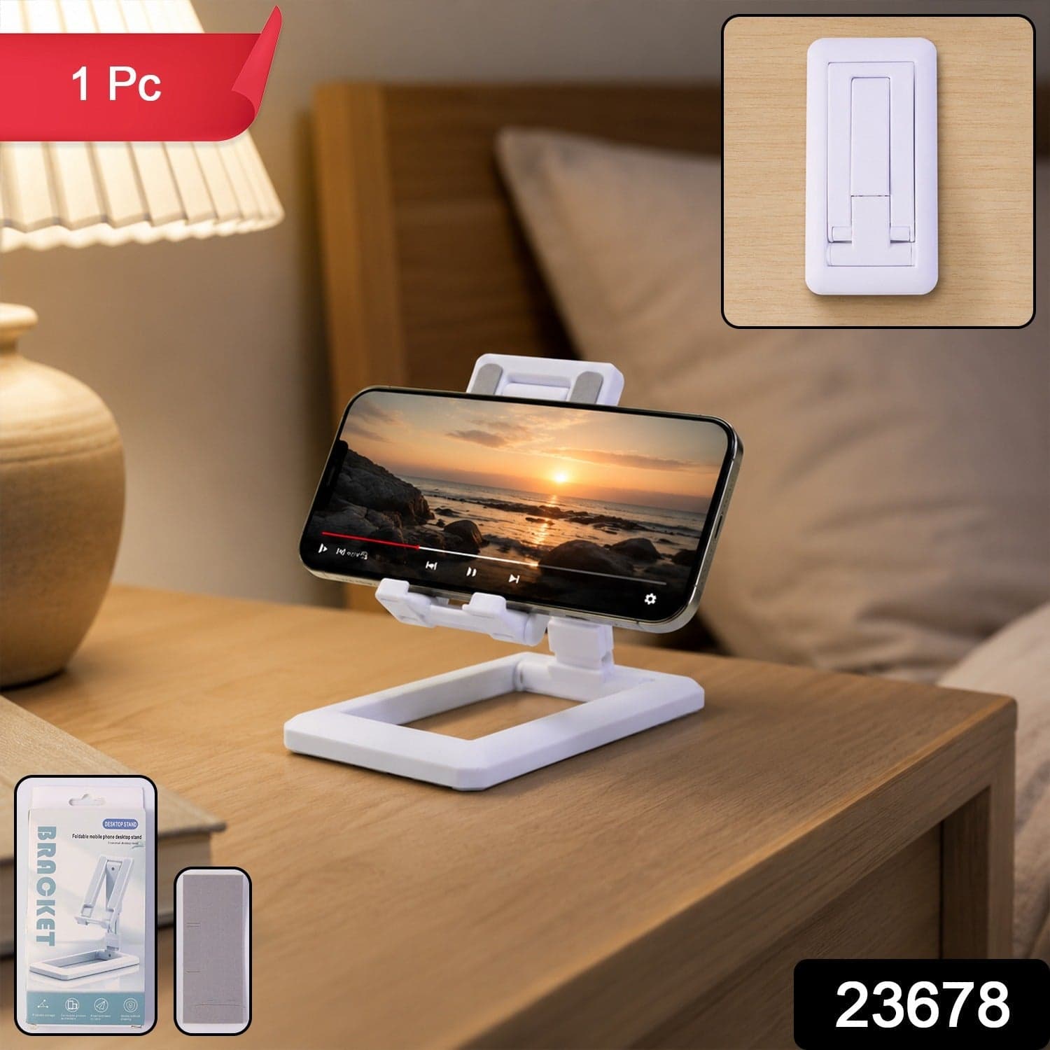 Foldable Plastic Mobile Phone Holder the Adjustable & Portable Stand thumbnail 2