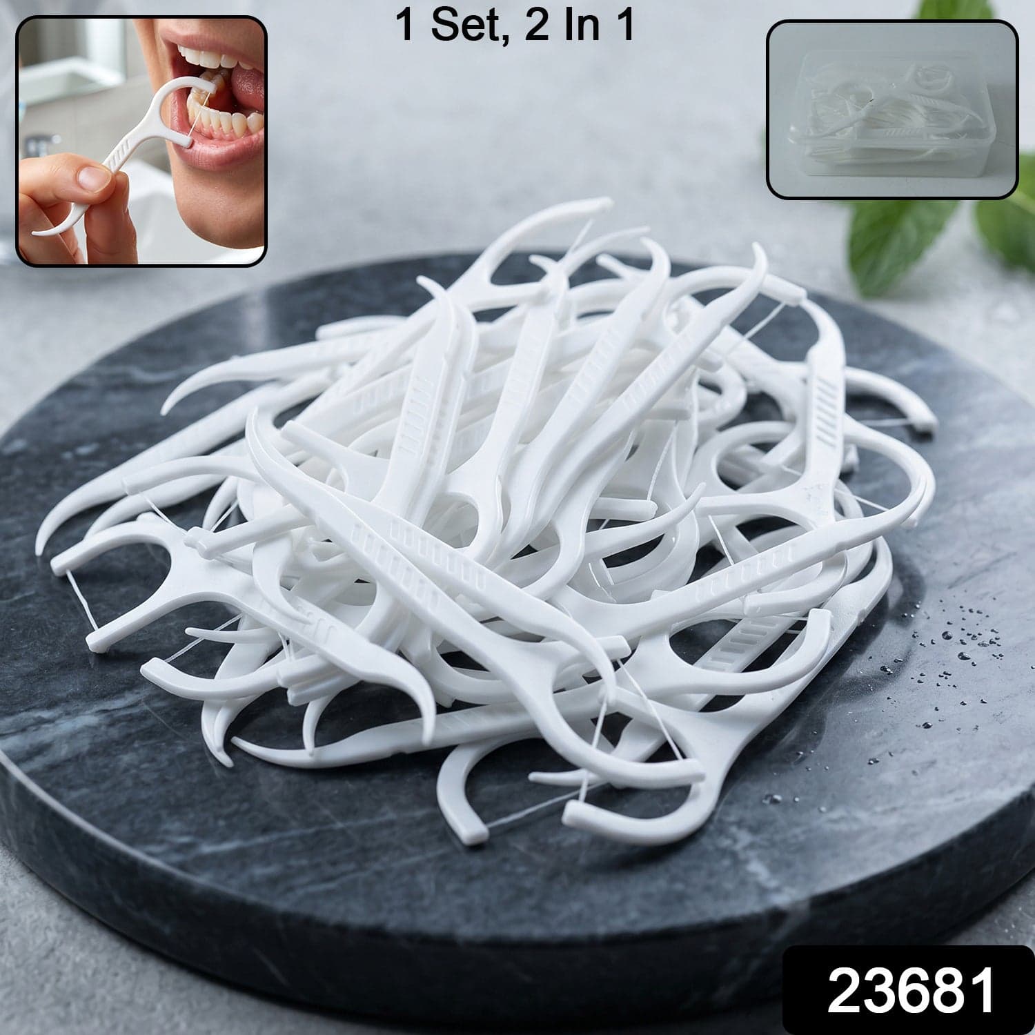 2-in-1 Dental Floss & Toothpick Sticks - Portable & Hygienic thumbnail 2