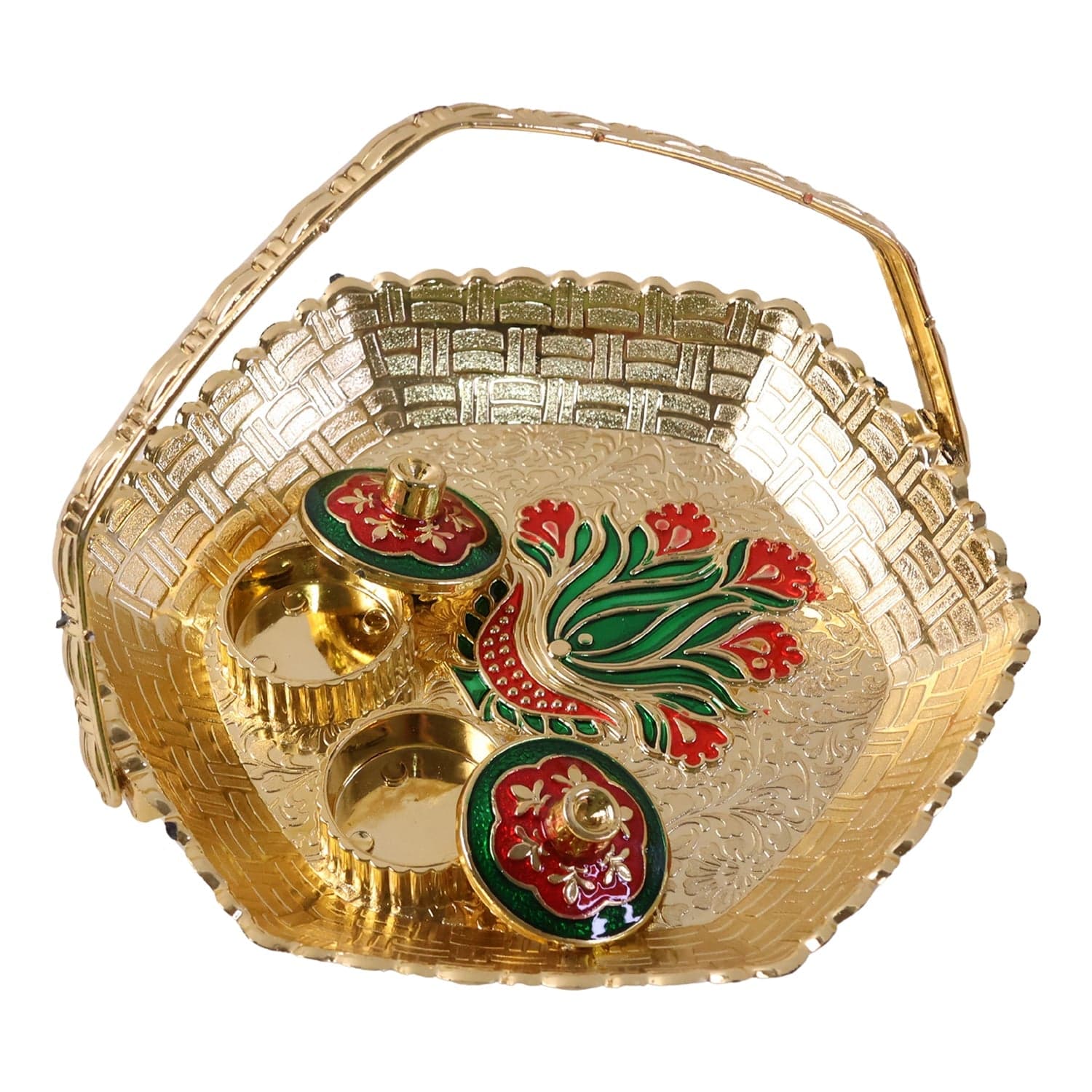 Golden Kumkum Kankavati Basket the Elegant Ritual Organizer thumbnail 5