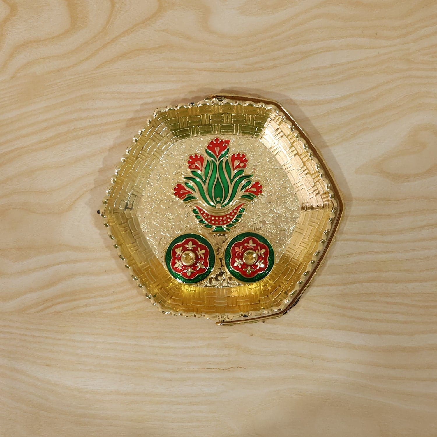 Golden Kumkum Kankavati Basket the Elegant Ritual Organizer thumbnail 9