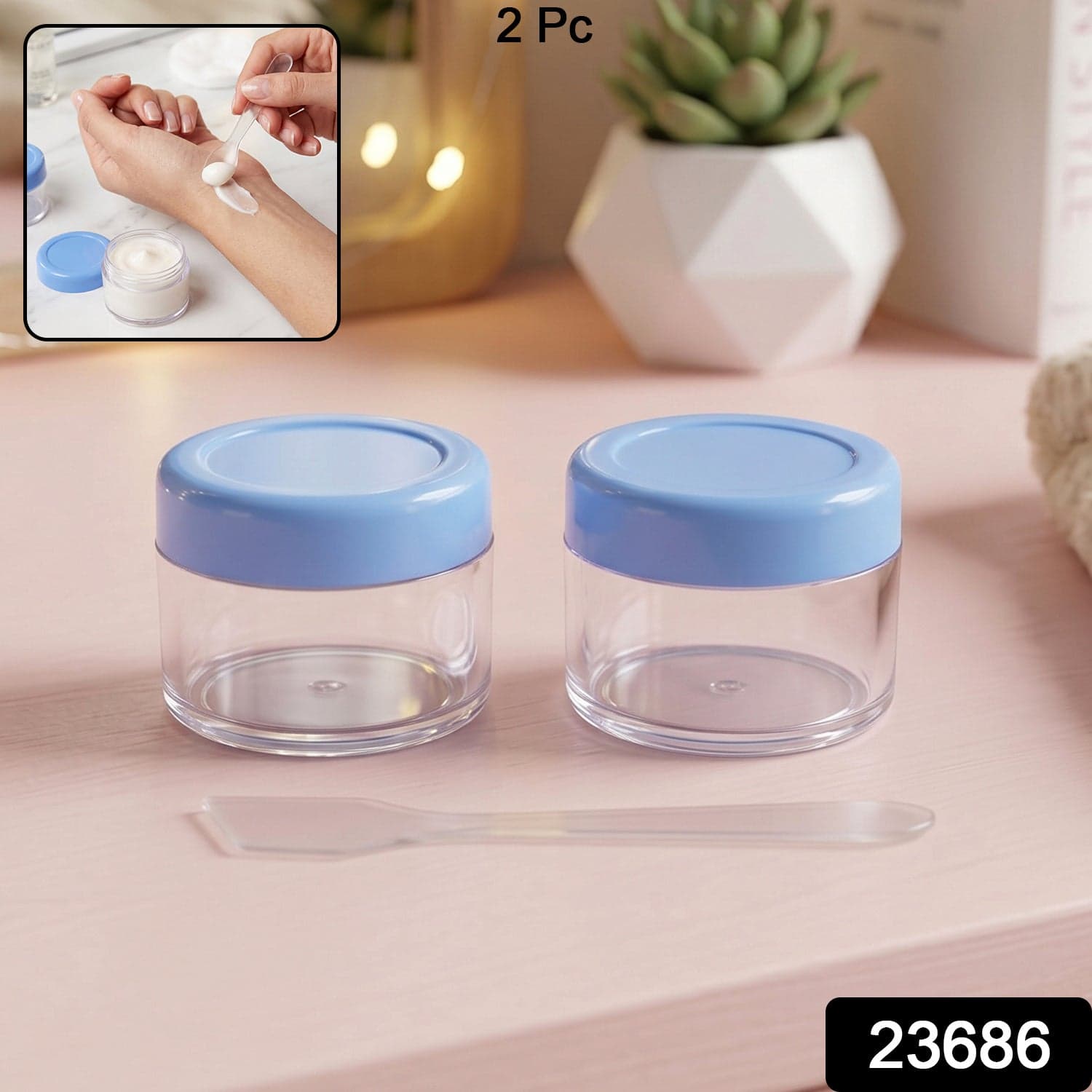 Plastic Cosmetic Jar Set the Refillable Travel Containers for Creams thumbnail 2