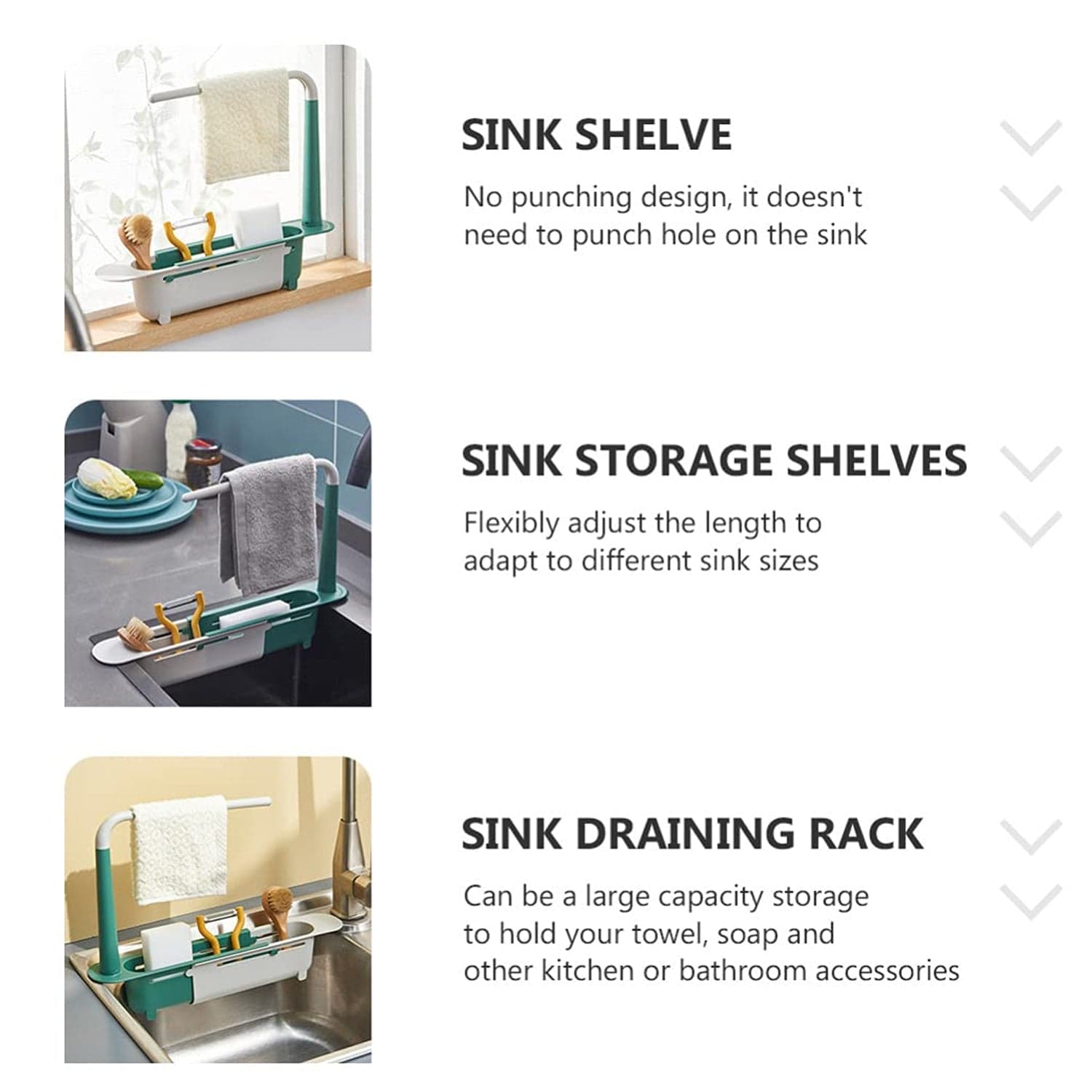 Expandable Kitchen Drying Basket Rack for Kitchen Use (1 Pc) thumbnail 7