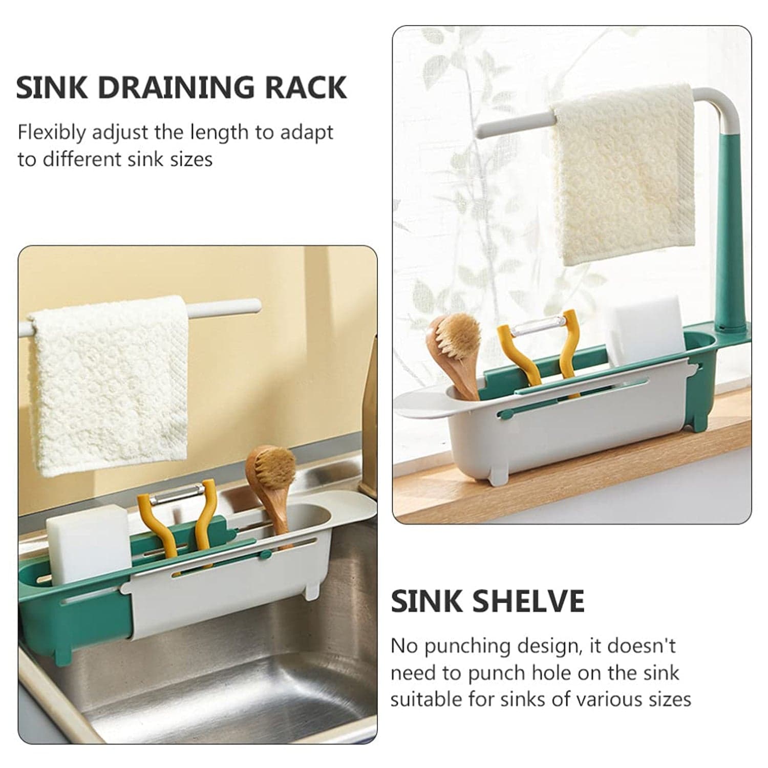 Expandable Kitchen Drying Basket Rack for kitchen Use (Brown Box) thumbnail 8