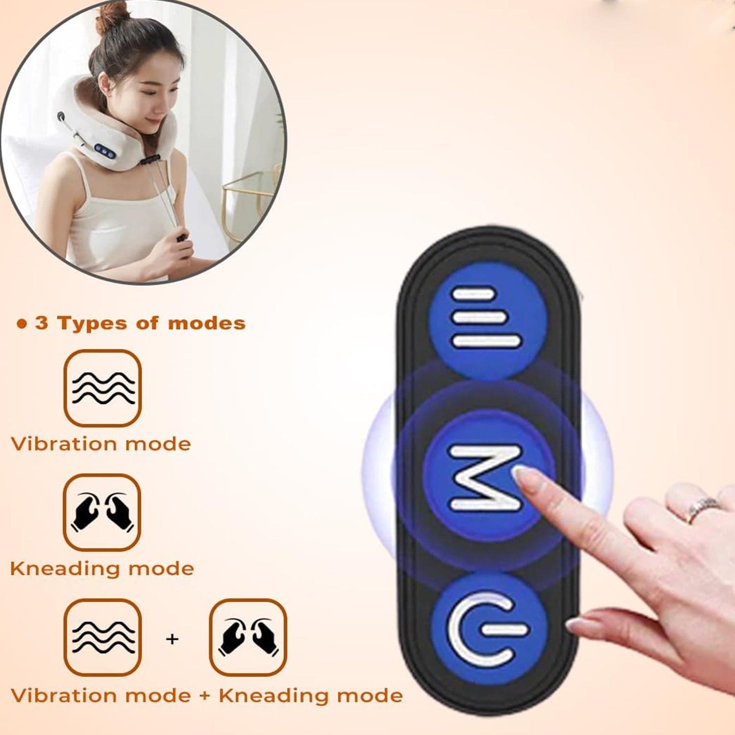 U-Shaped Electric Neck Massage Pillow the Cordless & Rechargeable thumbnail 8