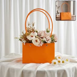 Foldable Flower Packaging Bag the Waterproof & Elegant Handle