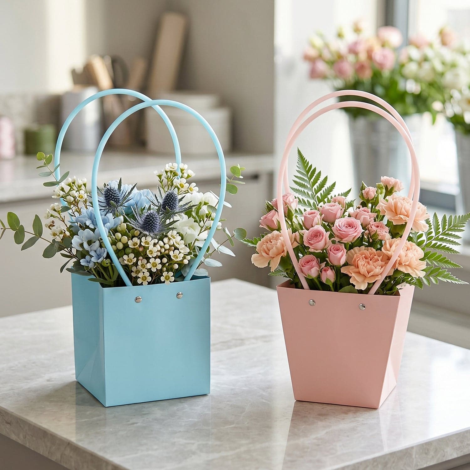 Flower Packaging Bag the Foldable Waterproof Handle for Gifts thumbnail 7
