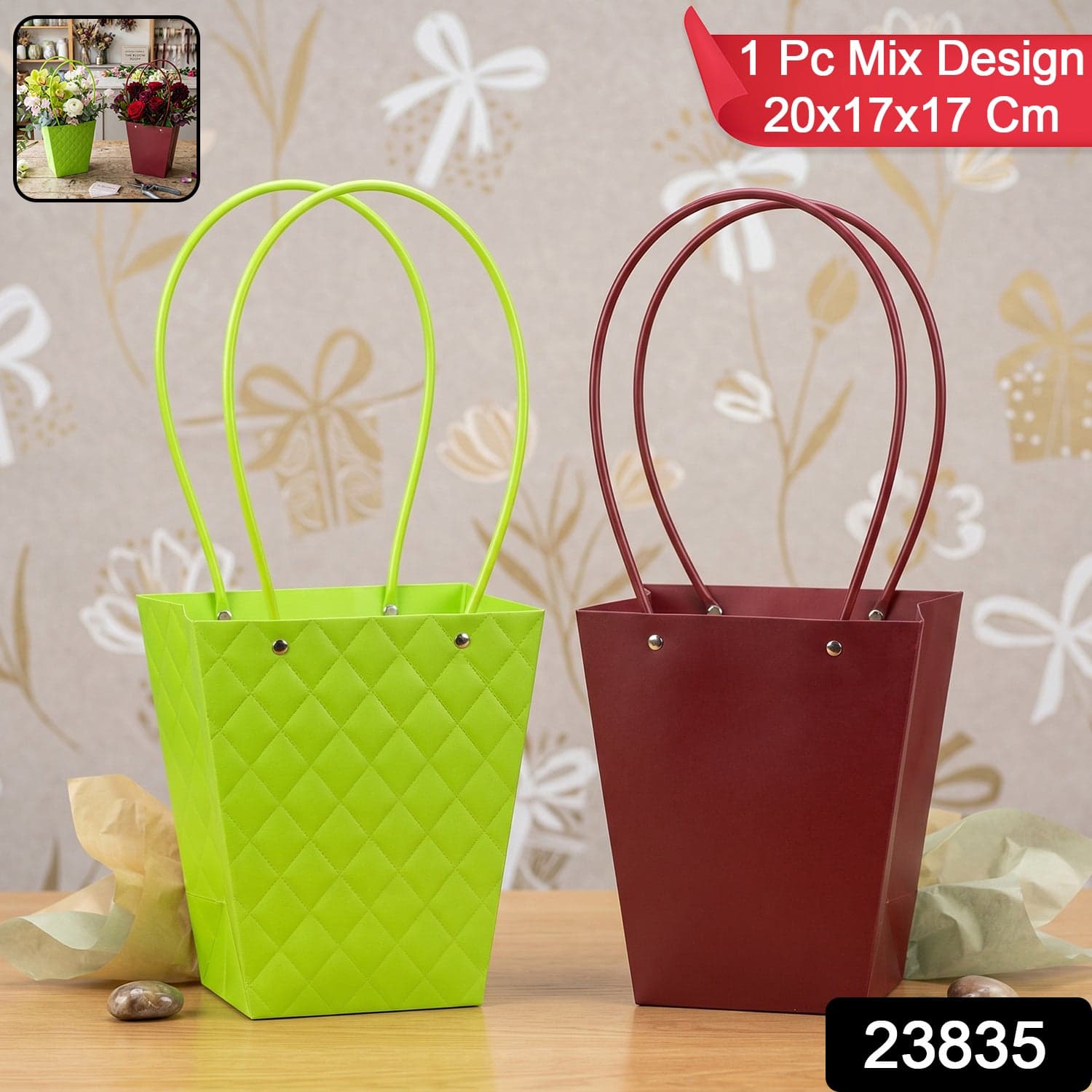 Flower Packaging Bag the Reusable Waterproof Gift Carrier for Bouquets thumbnail 2