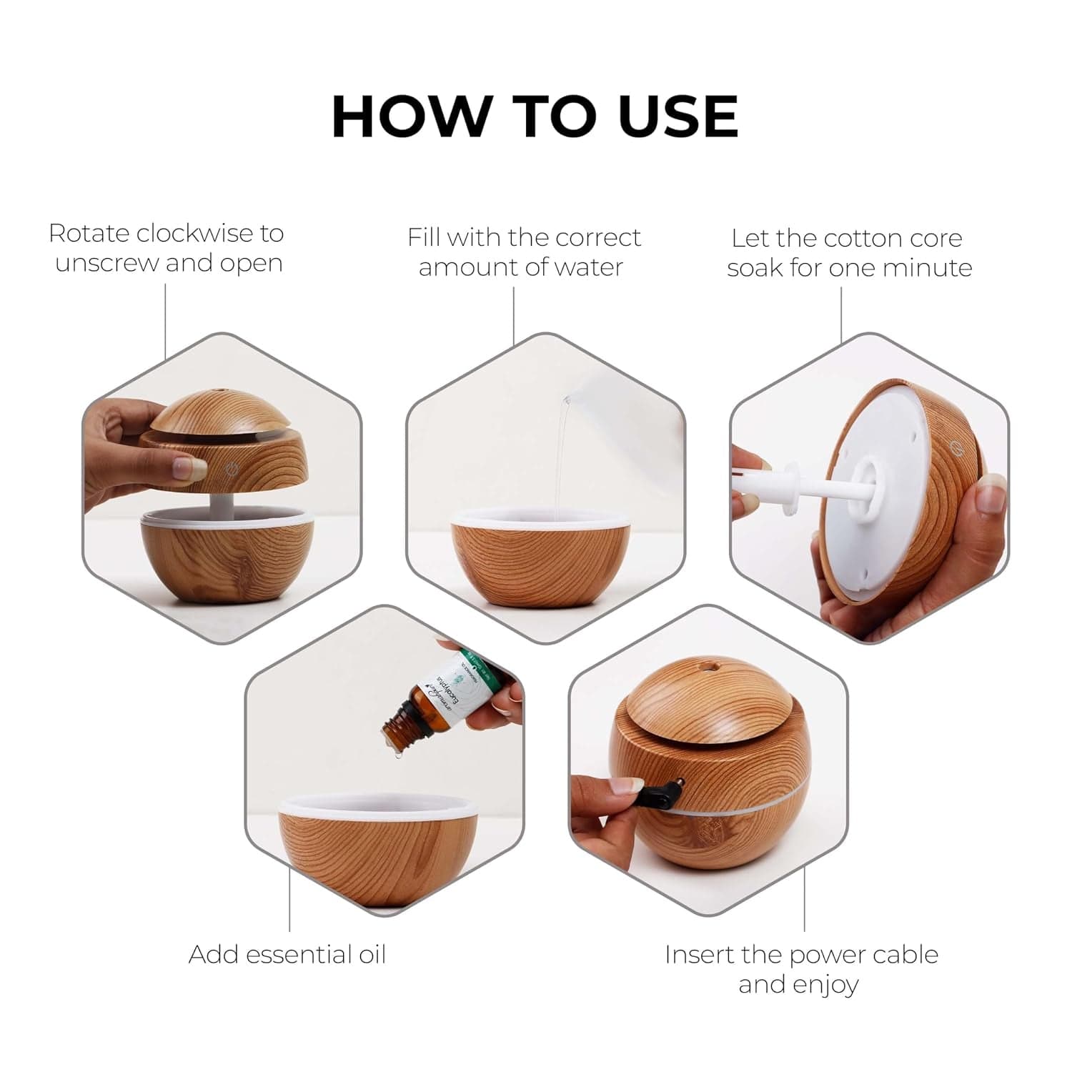 Ultrasonic Aroma Diffuser the Compact 200ml with Color LED Light thumbnail 4