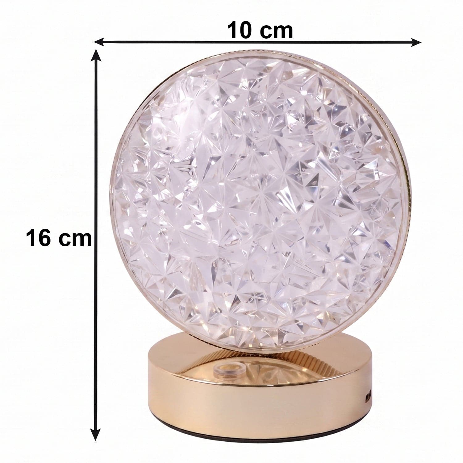 Round Crystal LED Table Lamp the Dimmable Touch & USB Rechargeable thumbnail 6