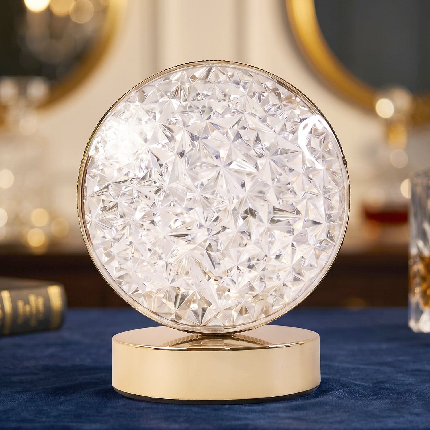 Round Crystal LED Table Lamp the Dimmable Touch & USB Rechargeable thumbnail 9