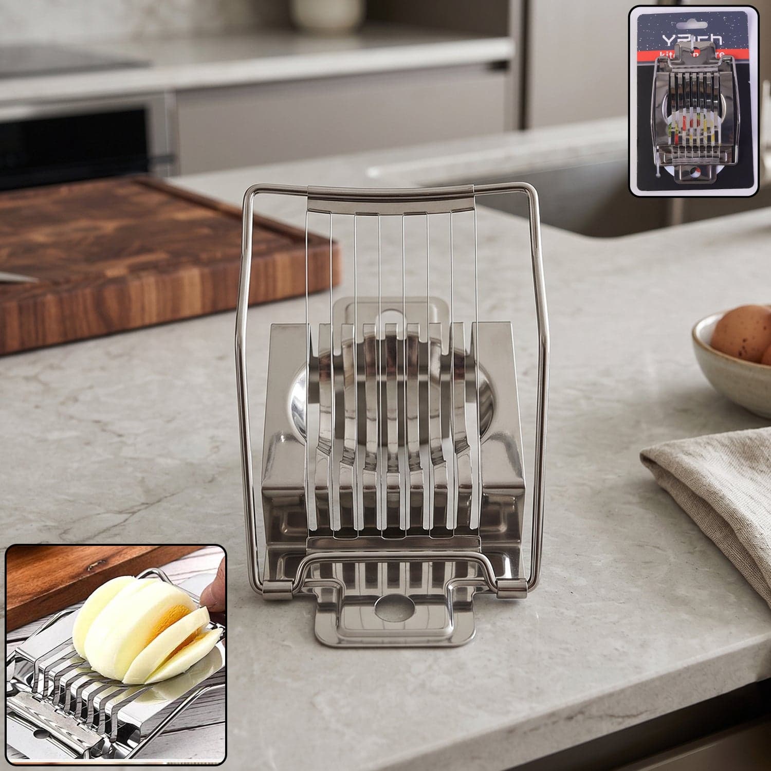 Stainless Steel Egg Slicer the Neat, Even Slices Every Time thumbnail 1