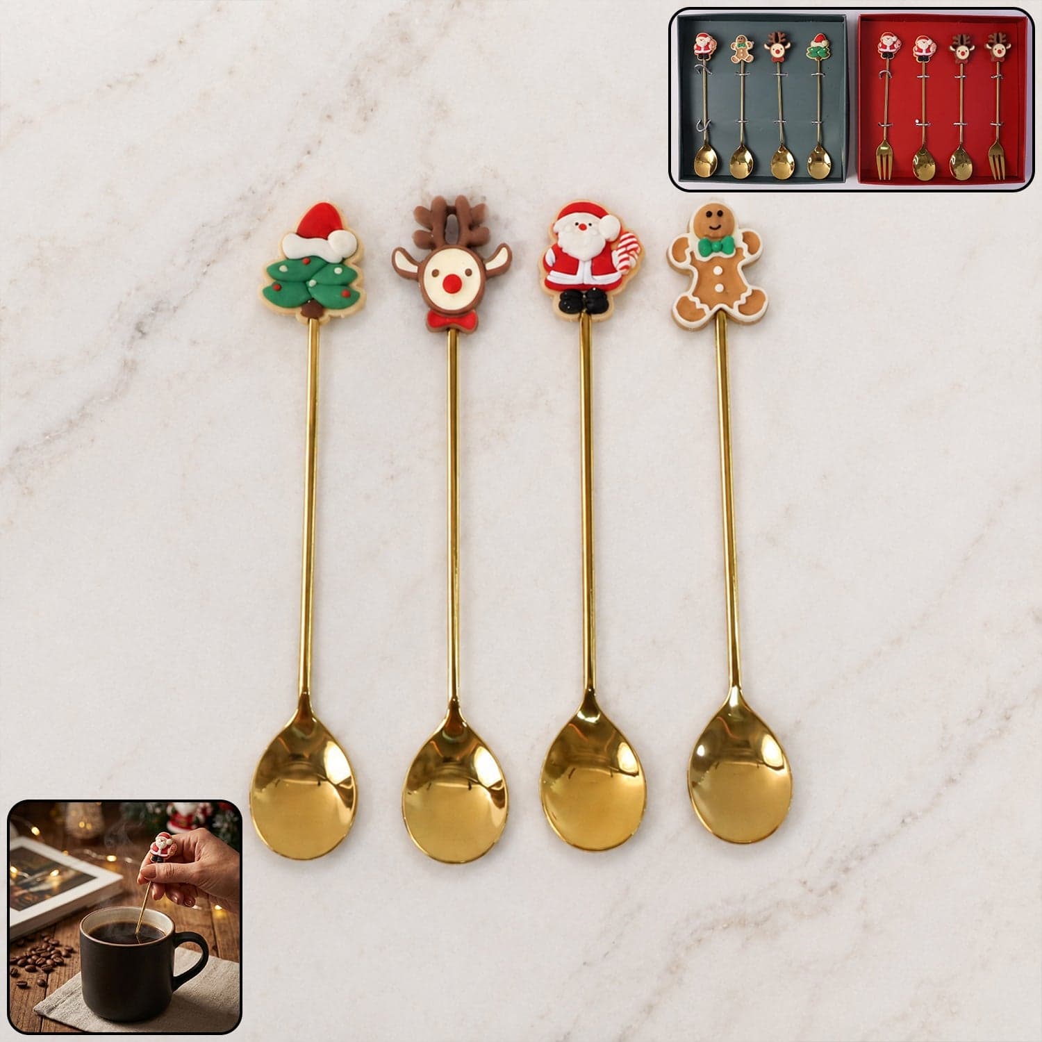 Mix Golden Cartoon Spoon Set the Stylish & Durable Tableware